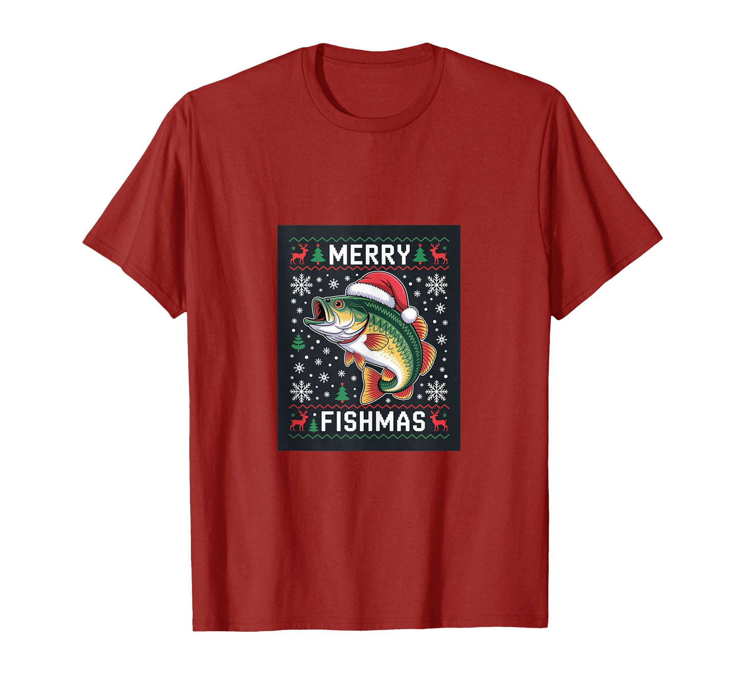 Merry Fishmas Bass – Funny Christmas Fishing Tank Top