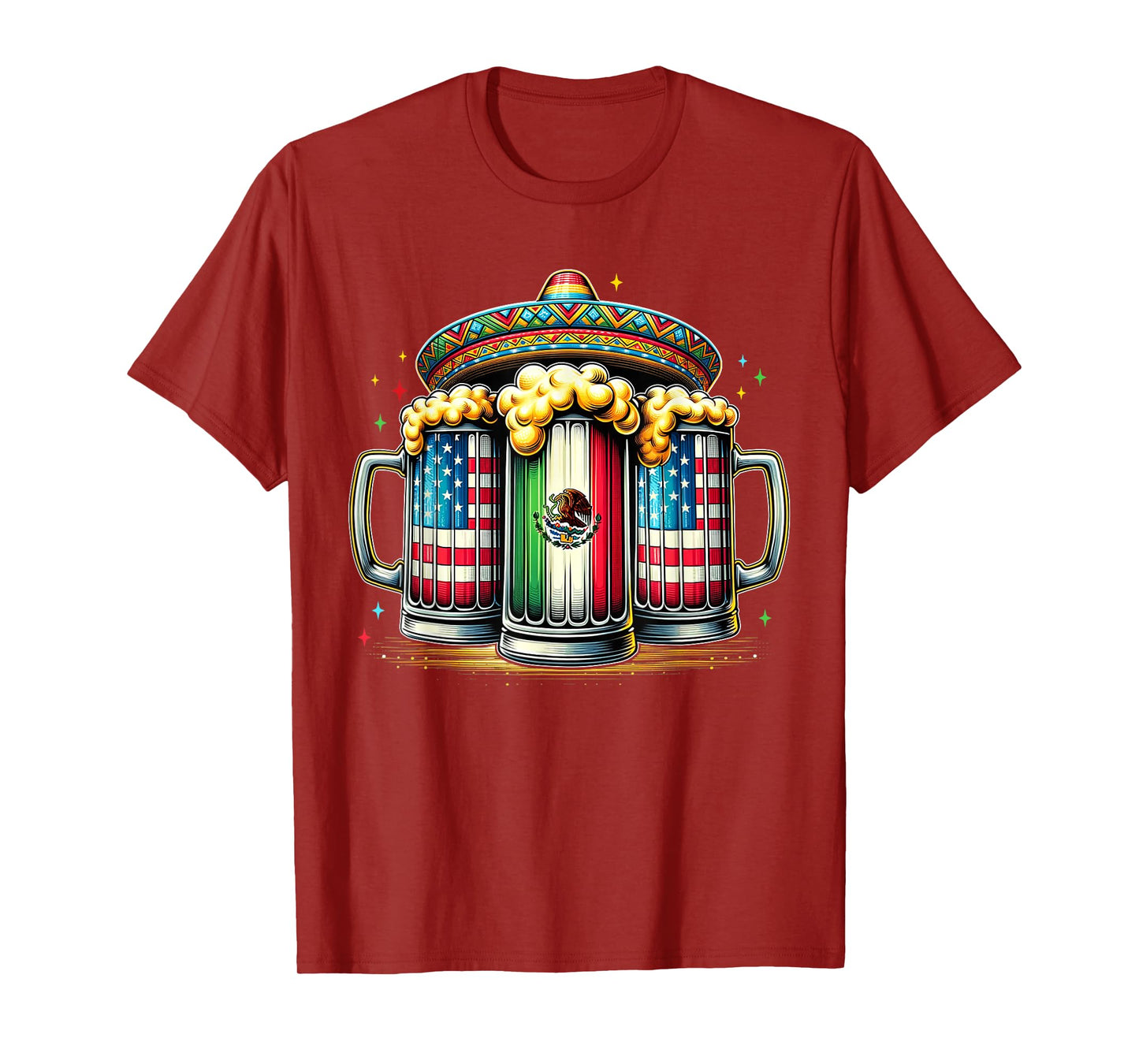 Beer Mexican USA Flag Cinco de Mayo Drinking Party Men Women T-Shirt