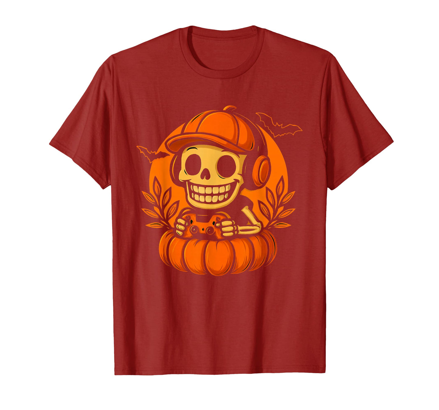 Halloween Skeleton Gamer, Halloween Party Pumpkin. T-Shirt