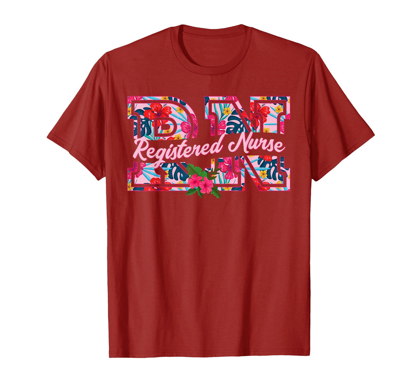 RN Tropical Flowers Registered Nurse Aloha Summer Vacation T-Shirt
