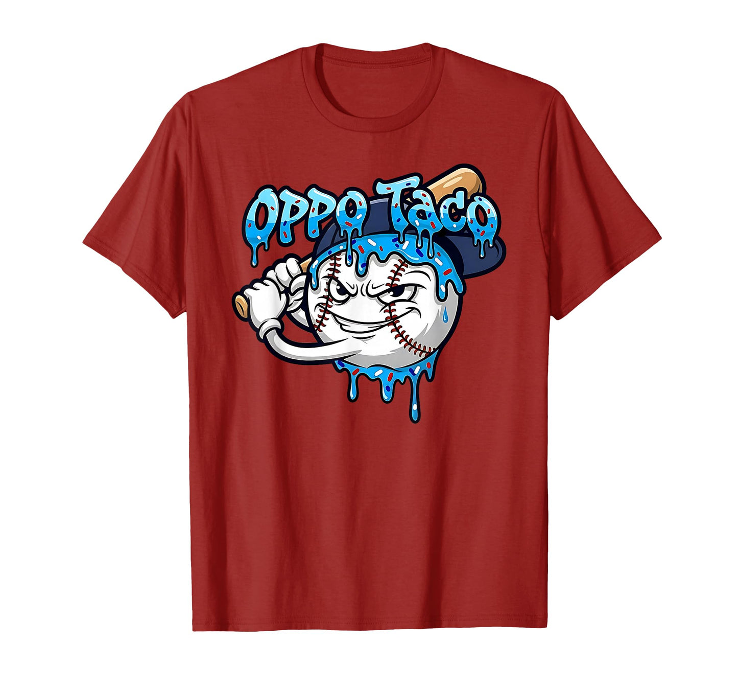Funny Baseball Ice Cream Drip Oppo Taco T-Shirt