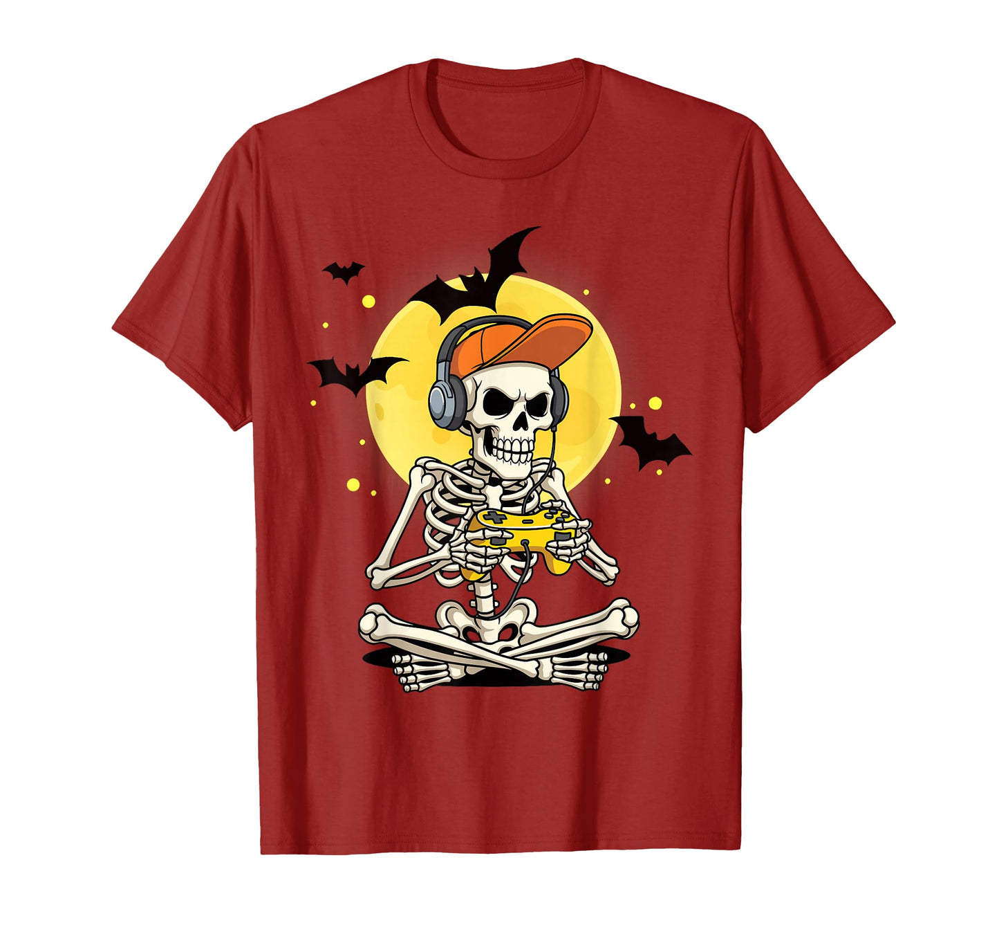 Funny Skeleton Video Game Halloween Gaming Gamer Boys Men T-Shirt