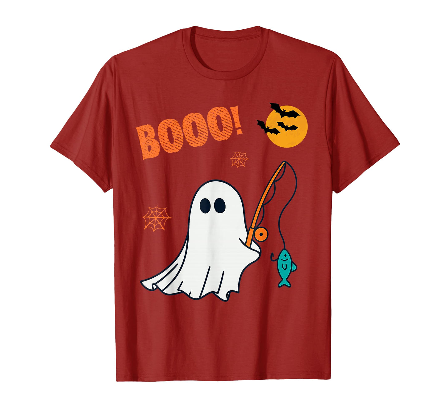 Vintage Halloween Skeleton Fishing Funny Spooky Costume T-Shirt