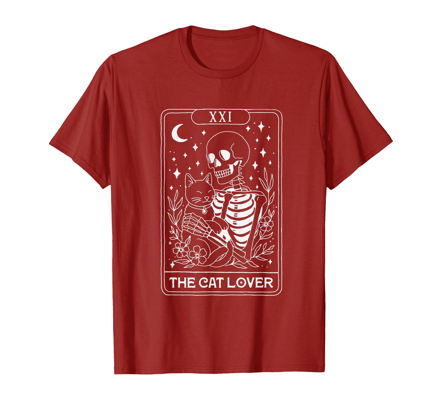 Skeleton Tarot The Cat Lover Gothic Witch T-Shirt