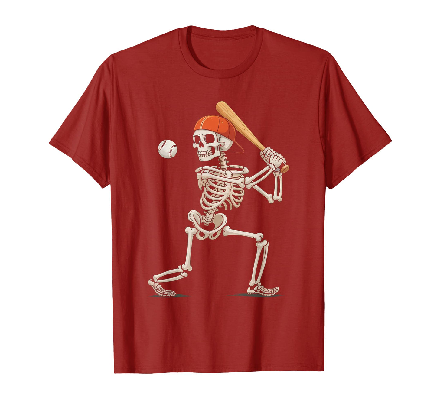 Skeleton Baseball Halloween Costume Funny Men Boys Kids T-Shirt