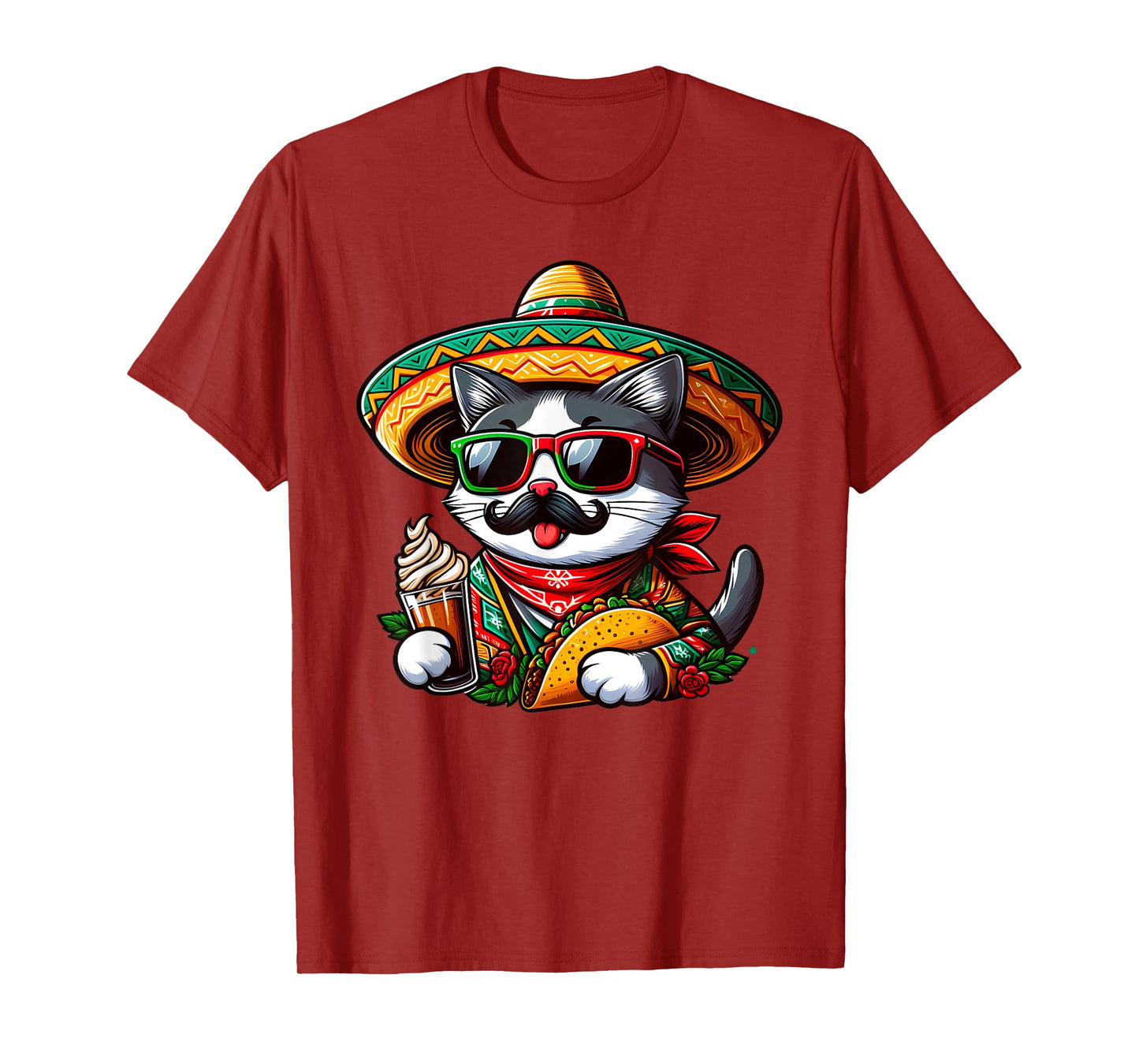 Cinco De Meow Funny Cat Taco Mexican Fiesta T-Shirt