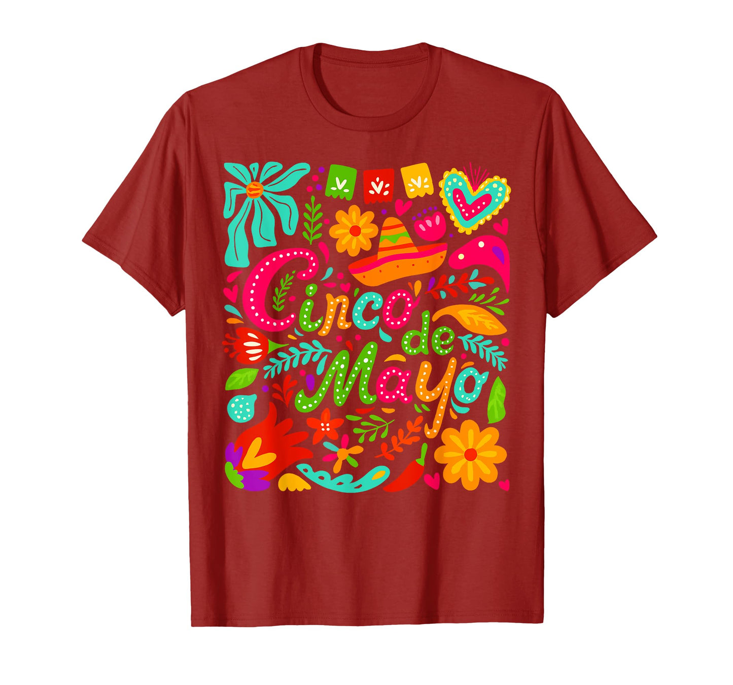 Happy Cinco De Mayo Floral Mexican Tacos Fiesta Party Humor T-Shirt