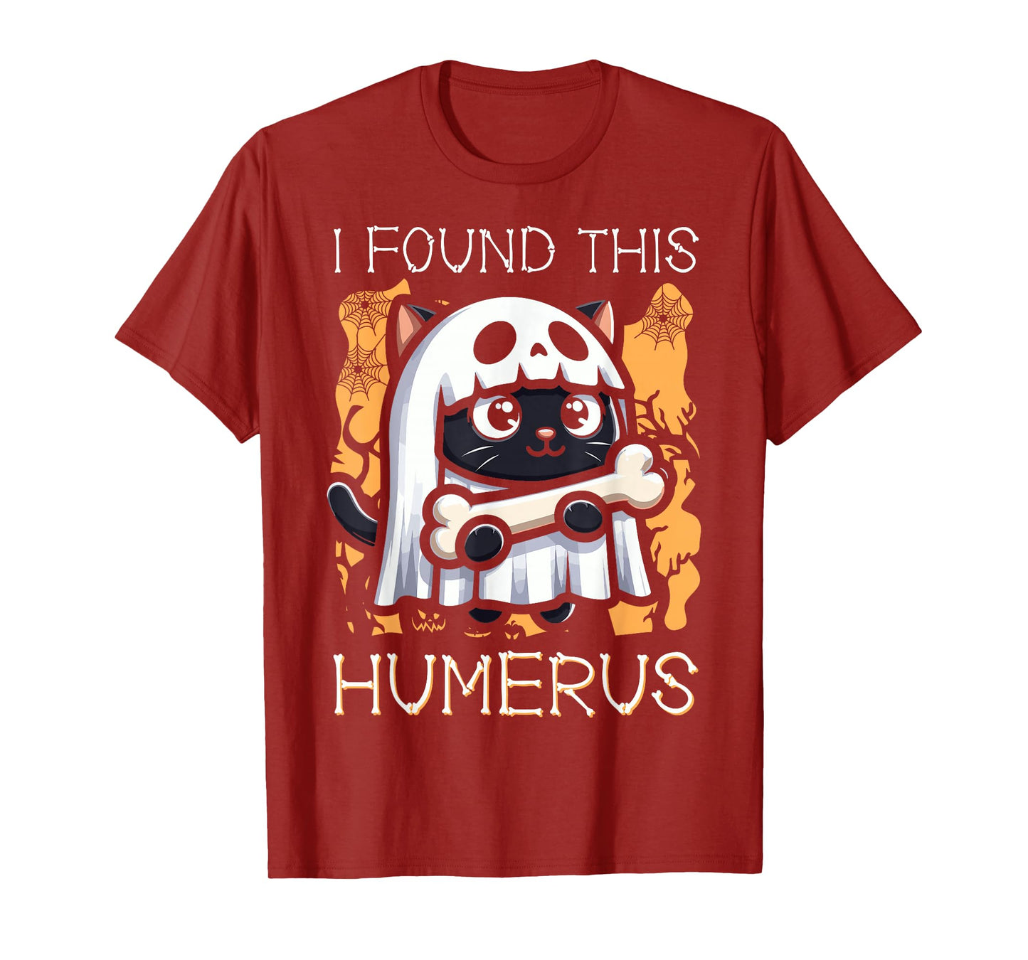 I Found This Humerus - Funny Cat Halloween T-Shirt