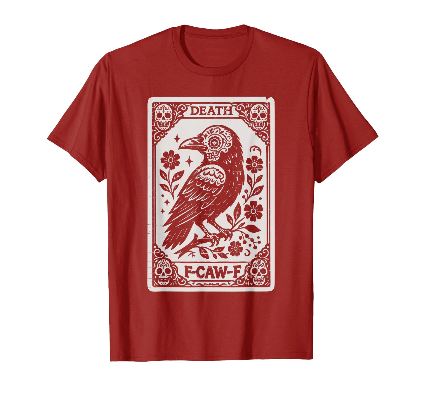 F-Caw-F Black Crow Funny Black Bird Meme Death Tarot Card T-Shirt