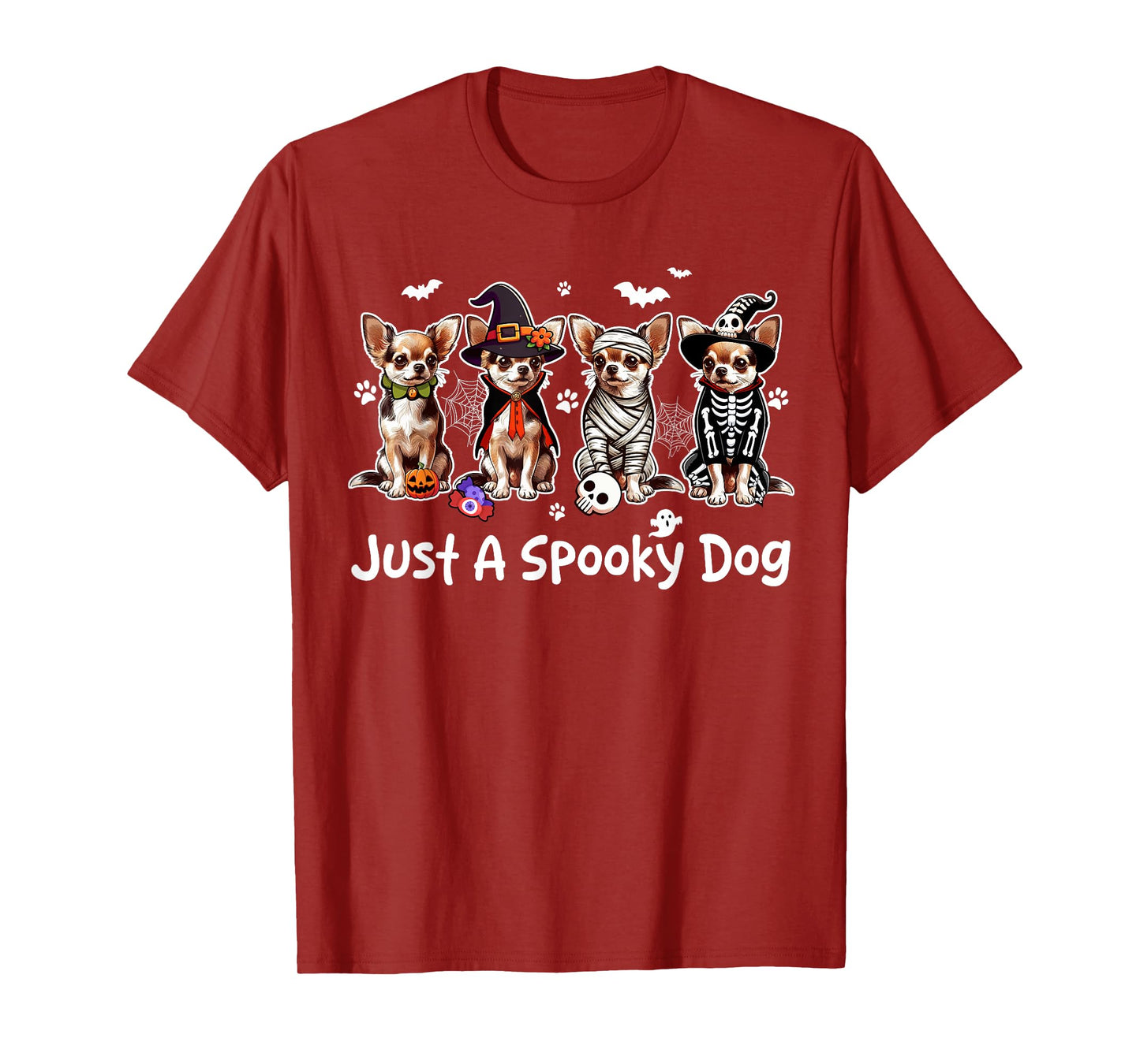 Just A Spooky Halloween Dog Group Chihuahuas As Witch Mummy T-Shirt