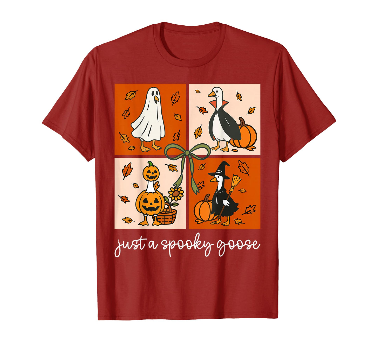 Just A Spooky Goose Halloween Silly Goose Funny Halloween T-Shirt