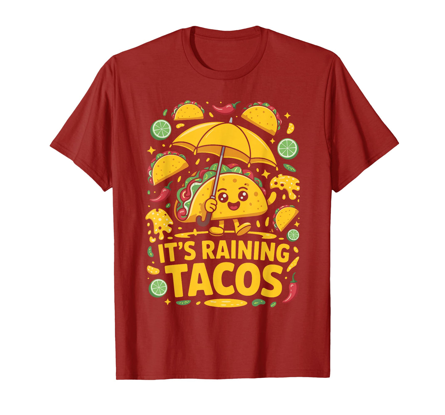 It’s Raining Tacos Kawaii Mexican Food Humor Graphic T-Shirt