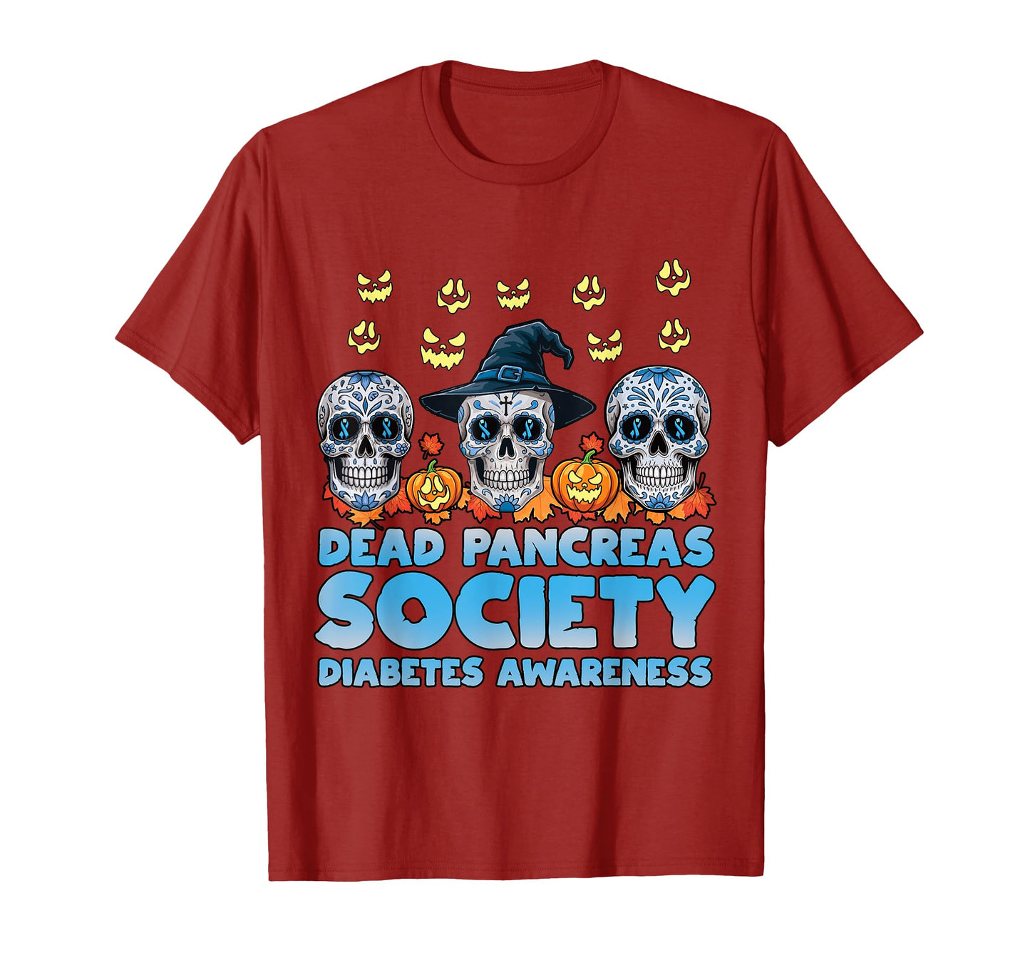 Dead Pancreas Society Diabetes Awareness Funny Halloween T-Shirt