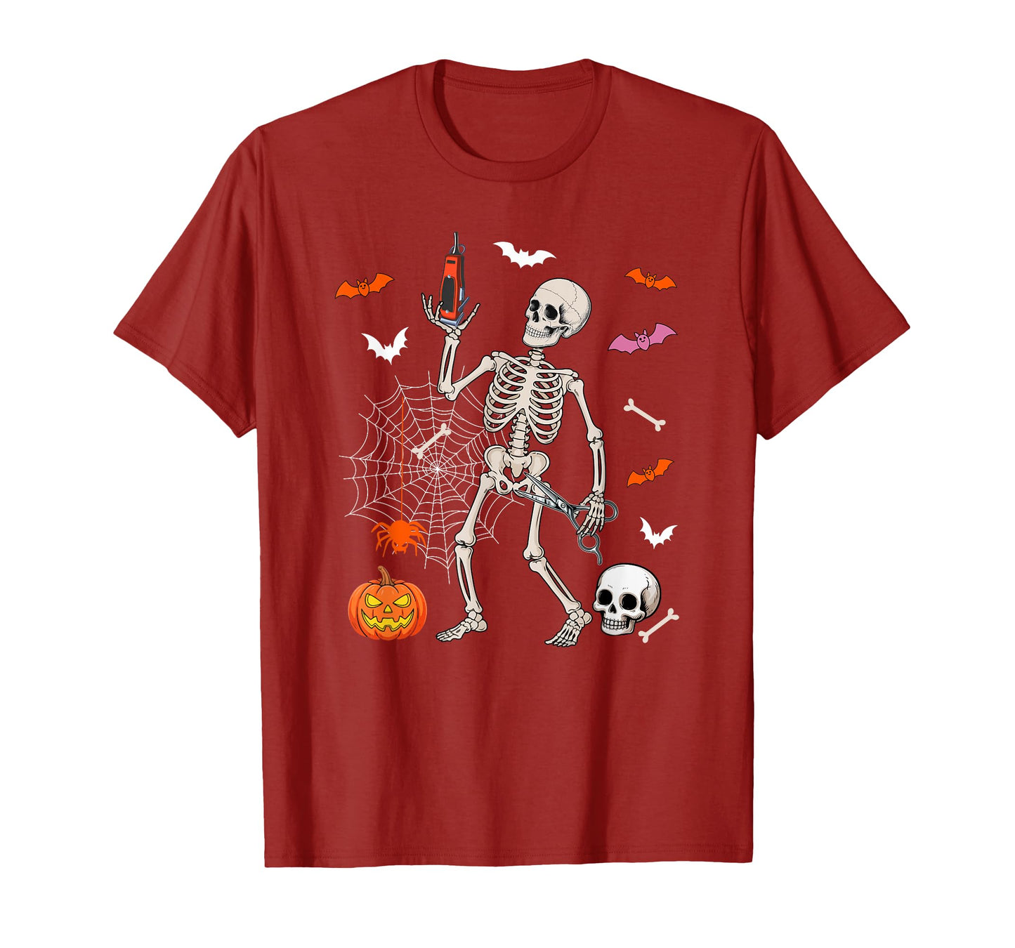 Barber Job Horror Skeleton Halloween Costume Team T-Shirt
