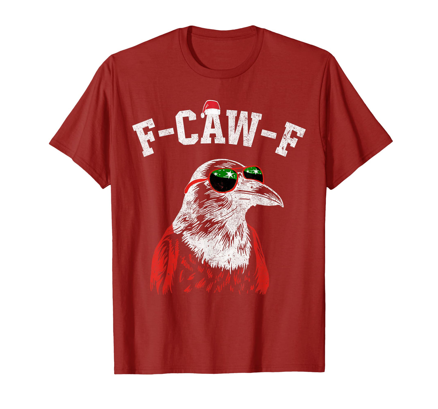 F-Caw-F Black Crow Bird Retro Vintage Christmas T-Shirt