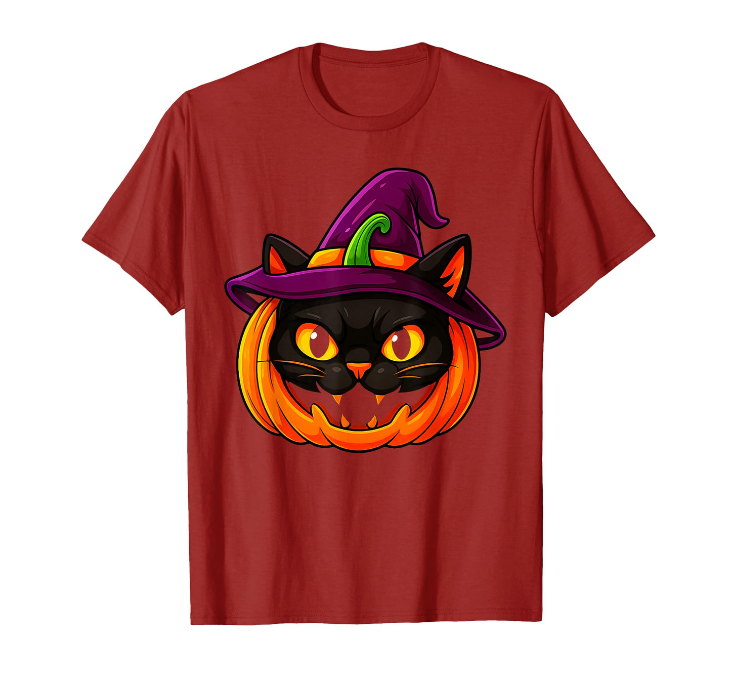 Black Cat Halloween Shirts for Men Women Pumpkin Halloween T-Shirt