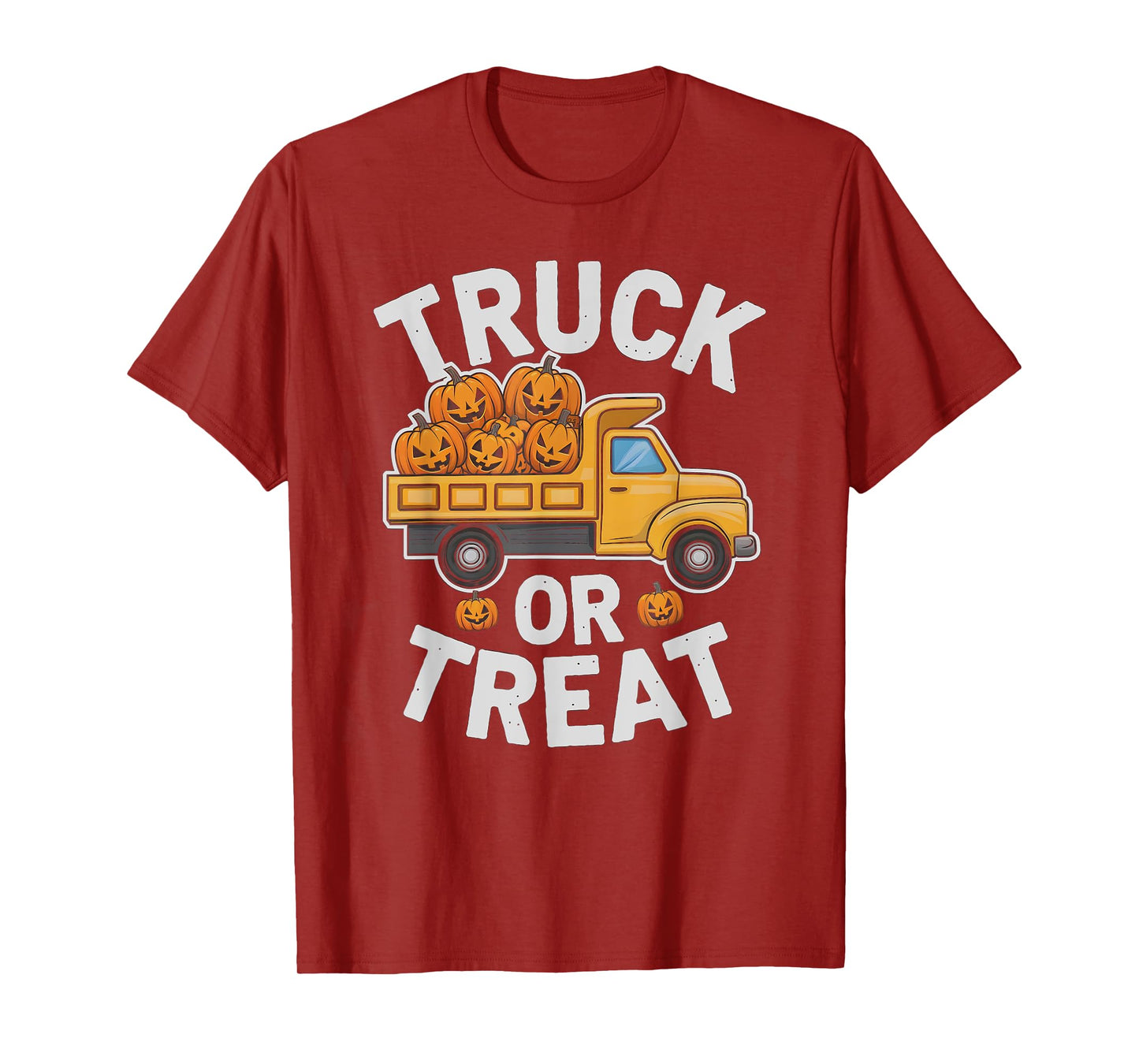School Halloween Truck OR Treat Boys Horror Pumpkin Haunted T-Shirt