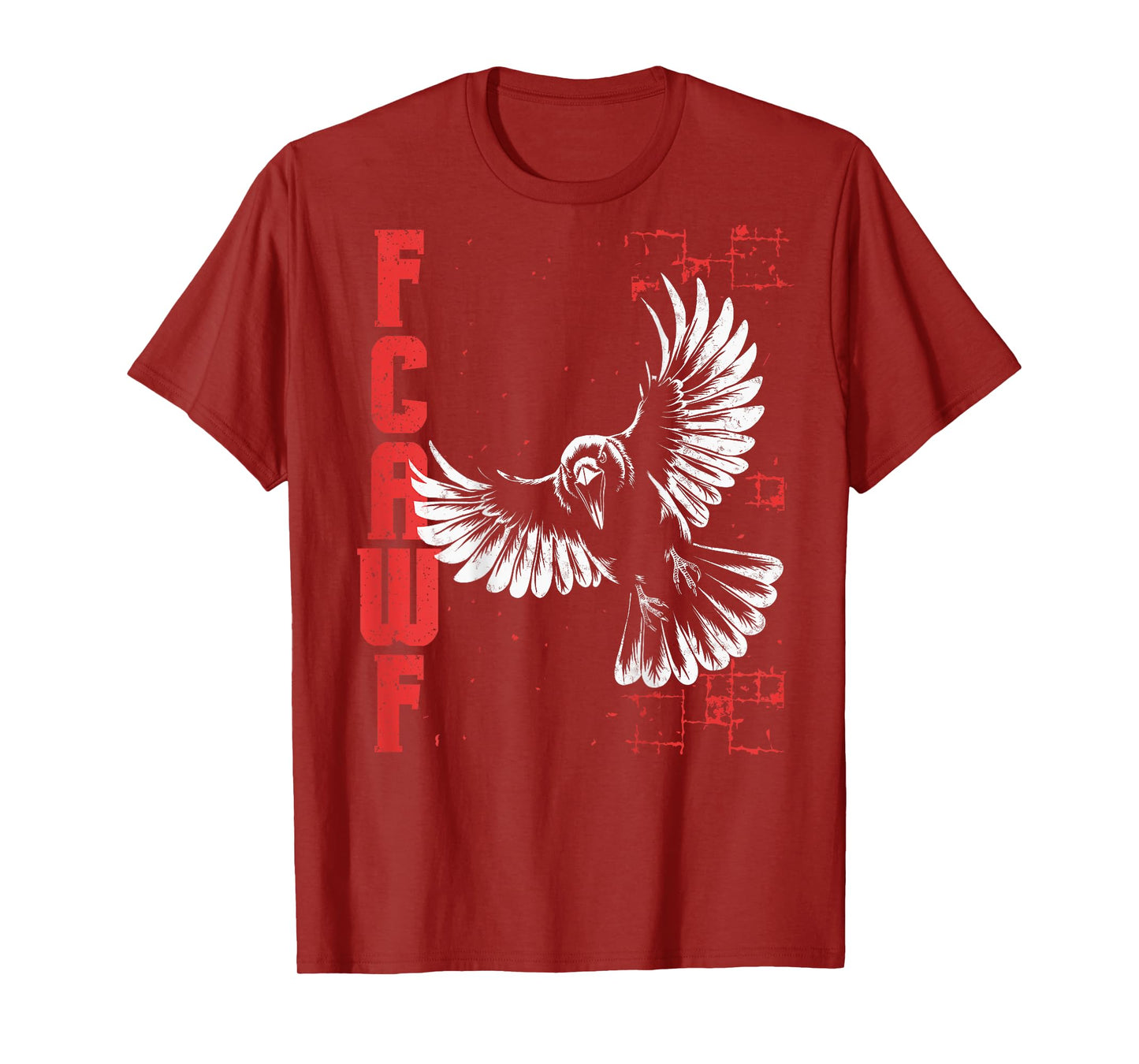F-Caw-F Black Crow Pun Funny Bird Cawing Grunge On Back T-Shirt