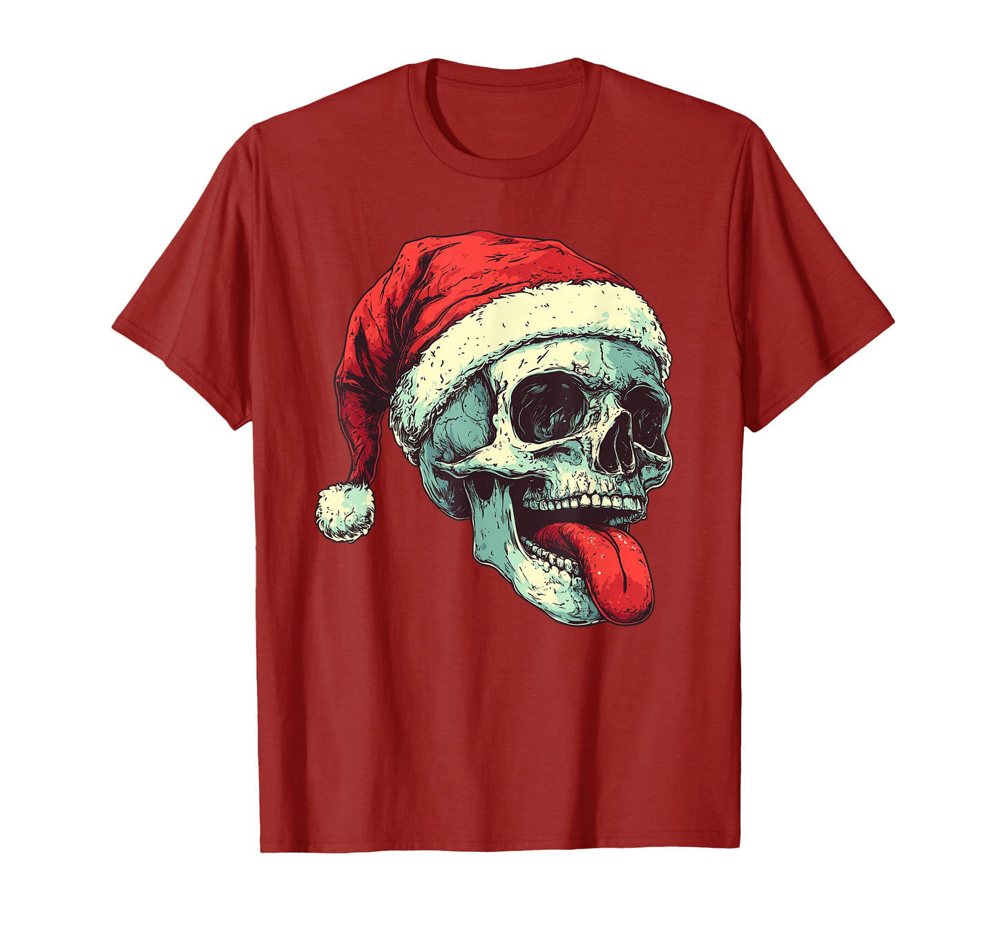Christmas Badass Skull, Santa Claus, Music, Bones and Santa Claus T-Shirt
