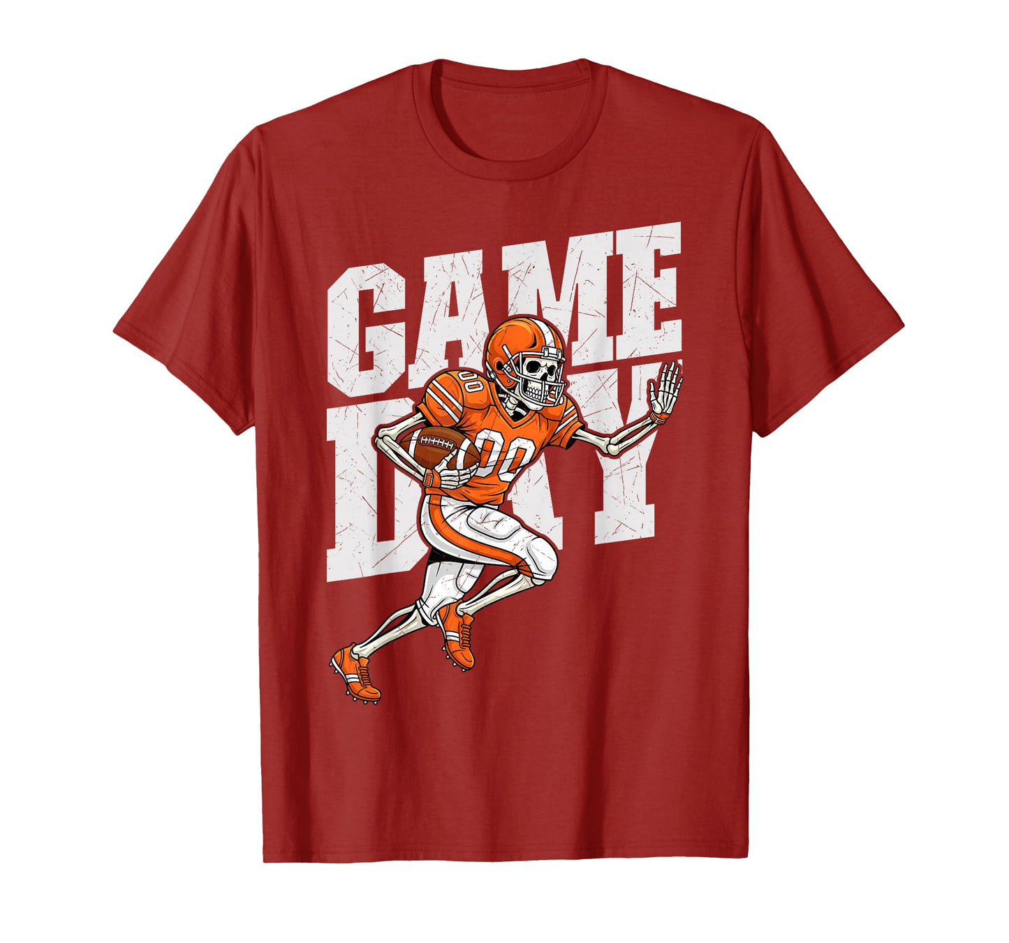 Game Day Skeleton Football Running Back Player Sports Fan T-Shirt