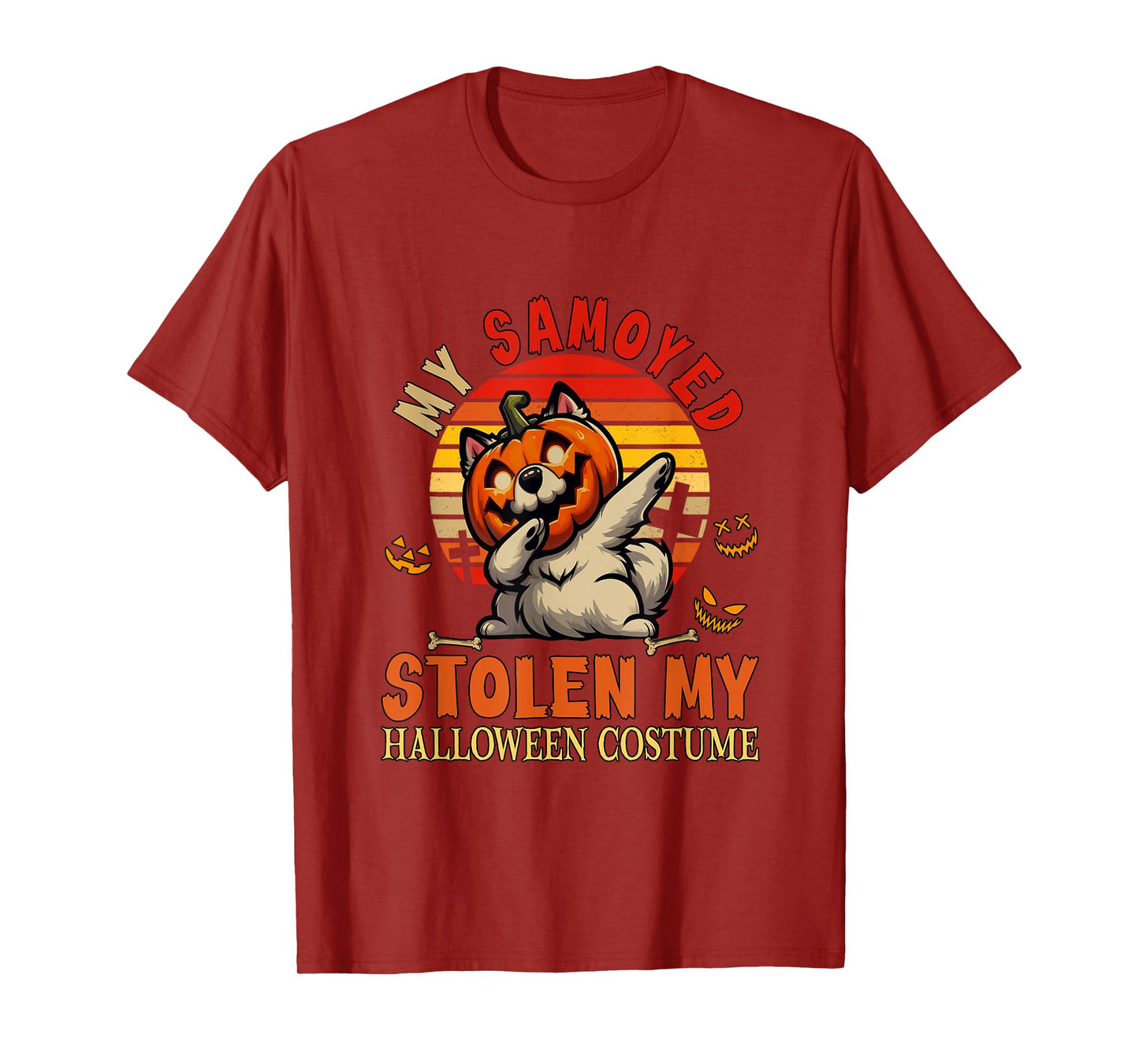 Samoyed Stolen My Halloween Costume Dog Carved Pumpkin T-Shirt