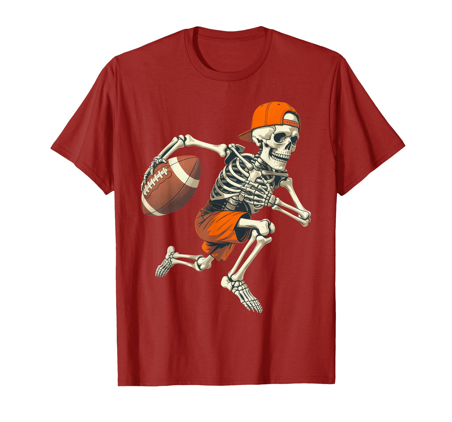 Skeleton Football Player Costume Halloween Funny Sports Wear T-Shirt