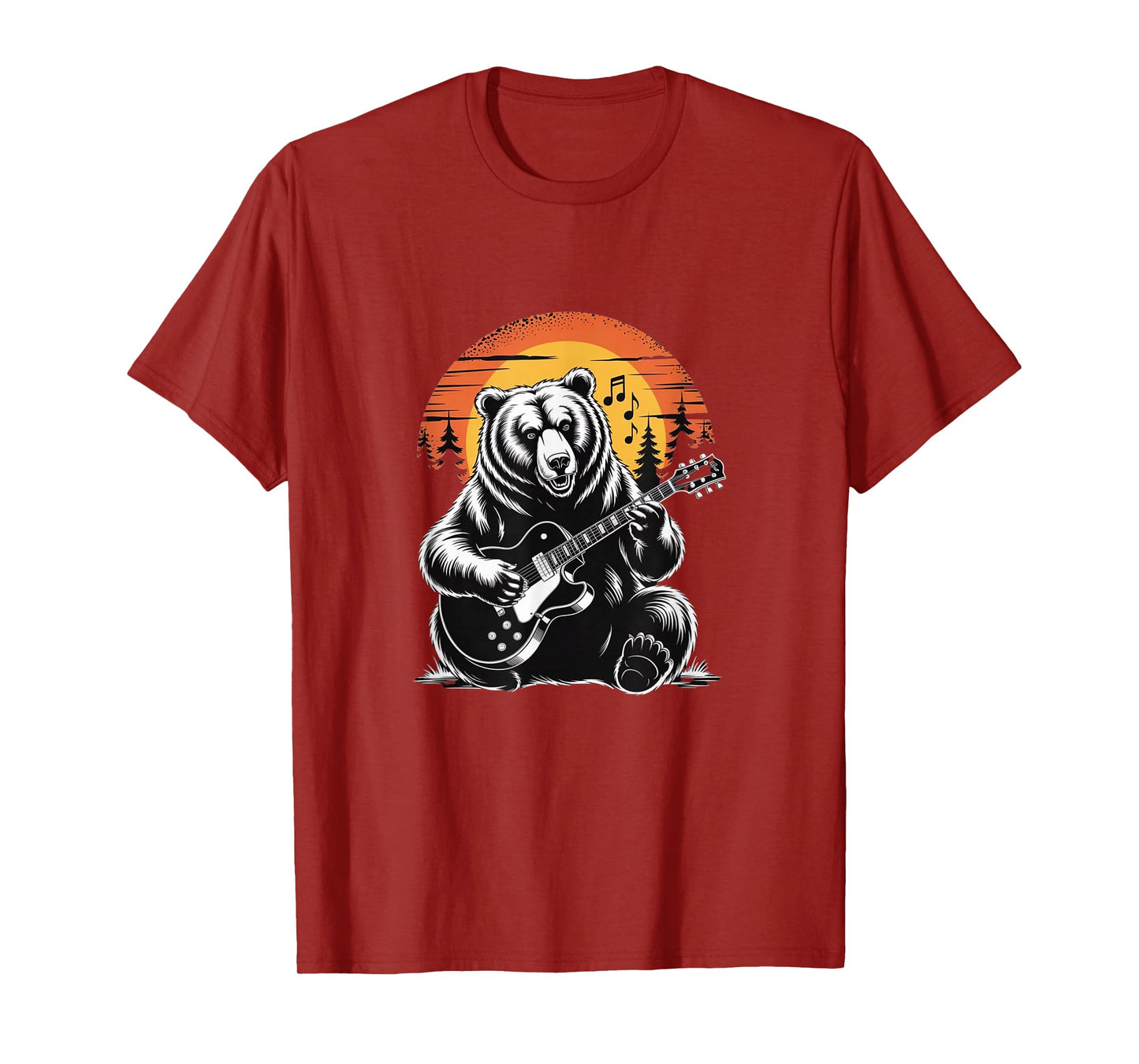 Sunset Strings - Bear Guitar Silhouette Tee T-Shirt
