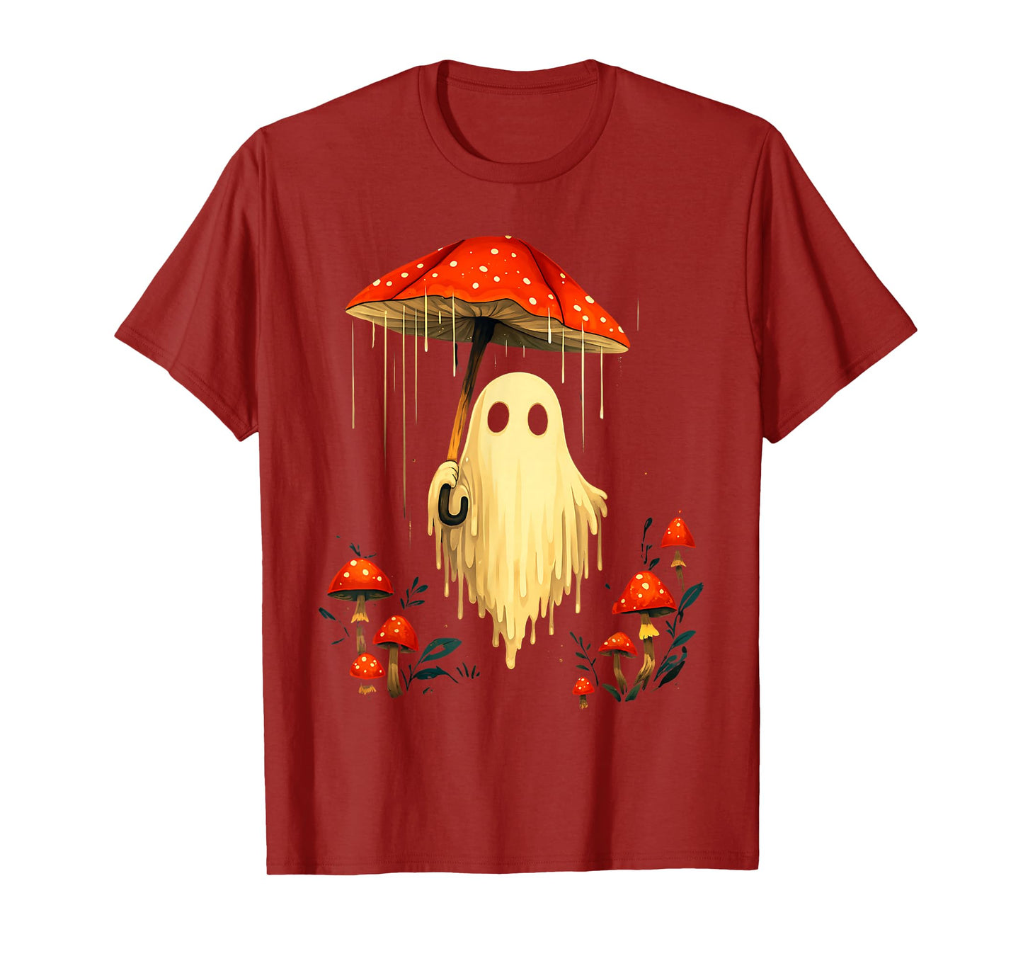 Halloween Ghost Mushroom Spooky Head Skeleton Men Women T-Shirt