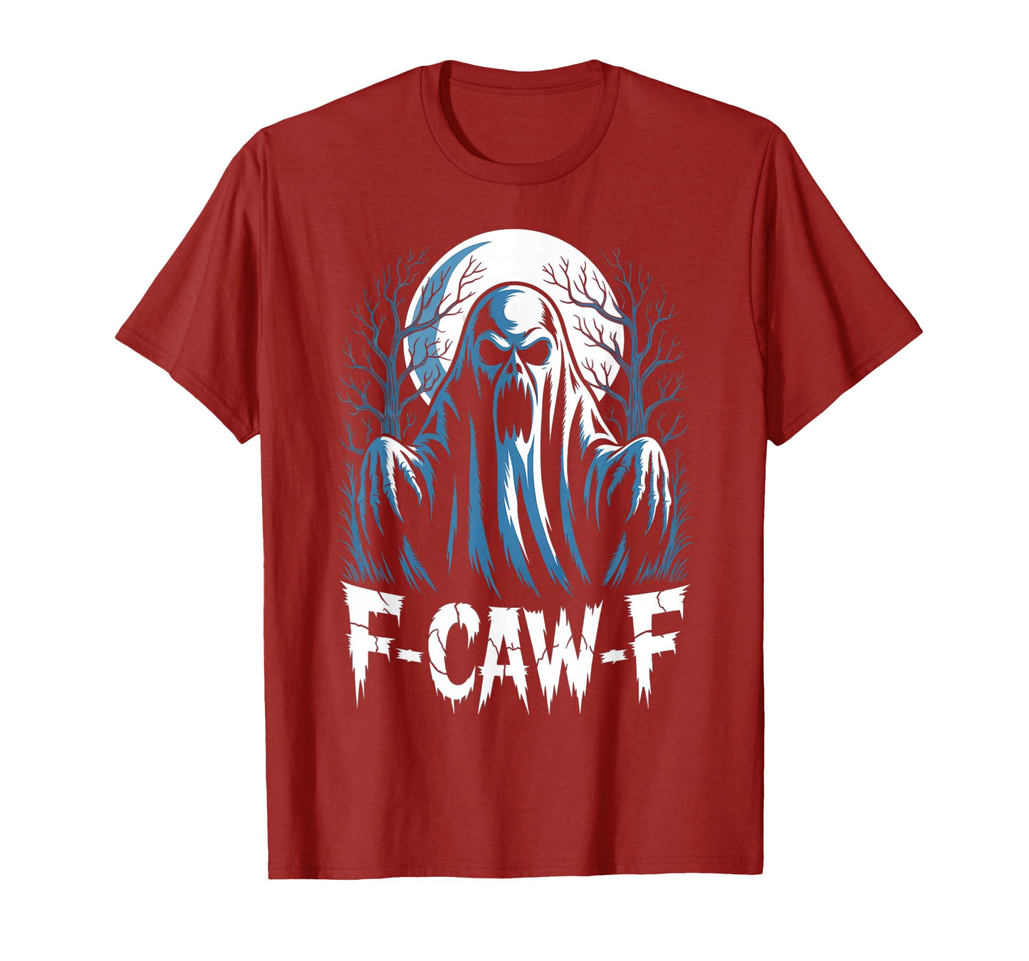 F-Caw-F Little Ghost | Funny Gothic Raven Moon Adult Humor T-Shirt