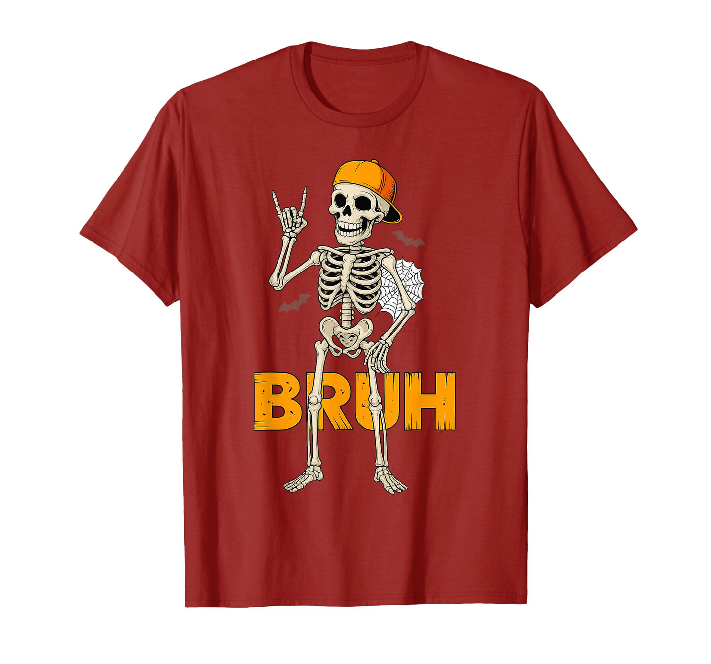 Cool Bruh Skeleton Rock On Funny Halloween Shirt Men Boys T-Shirt