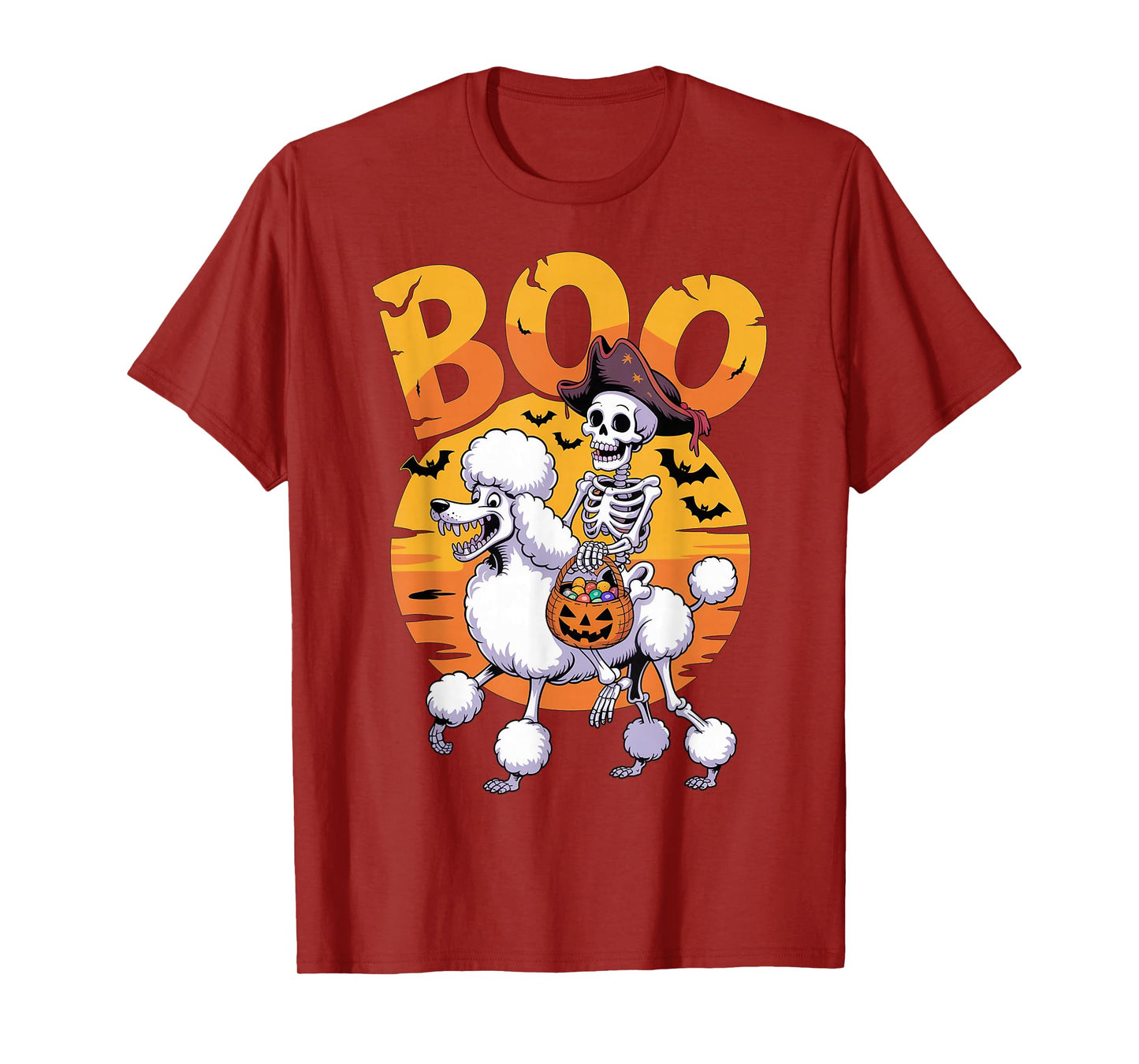 Spooky Poodle Costume on Boo Poodle Halloween T-Shirt