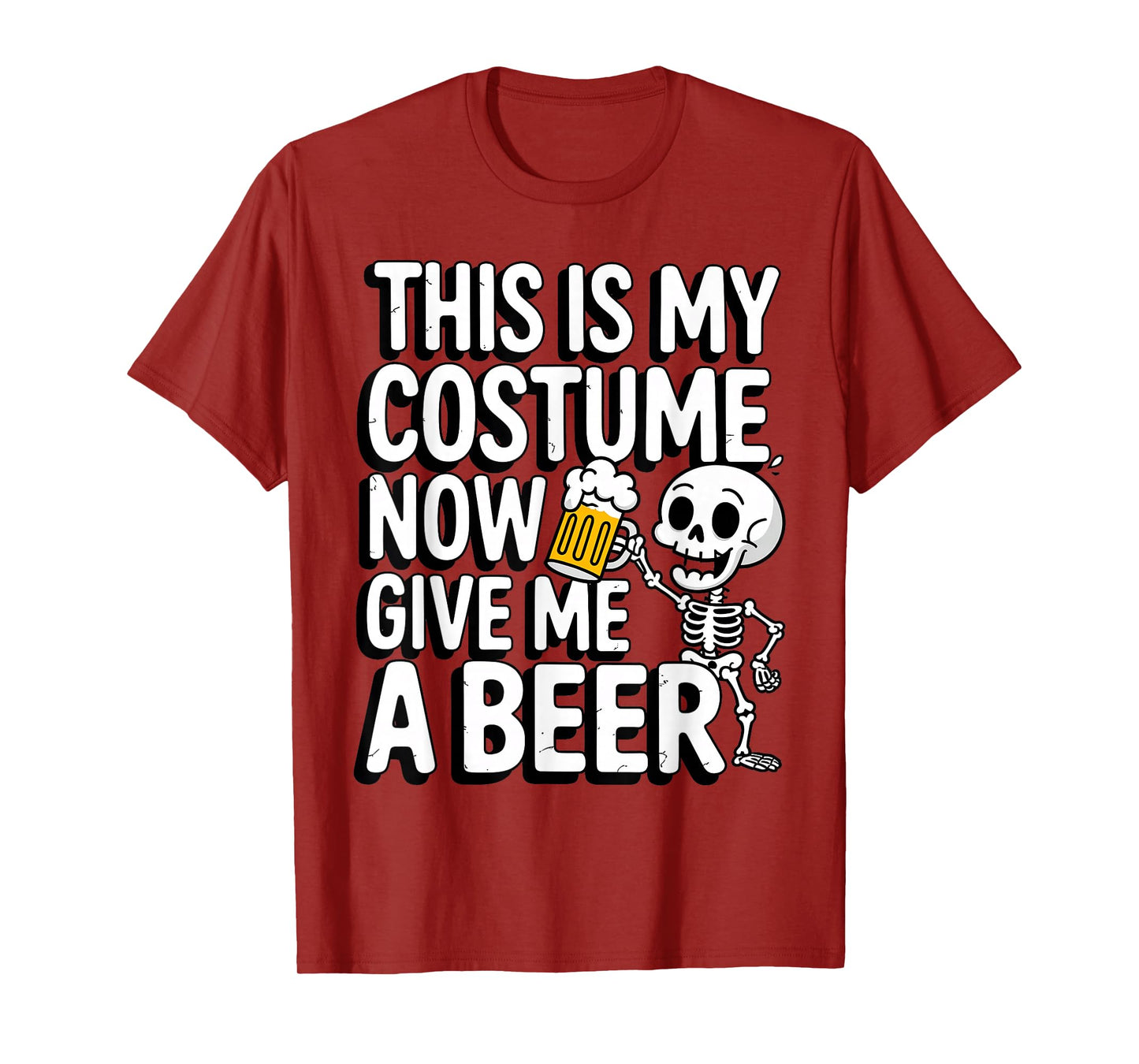 Skeleton Drinking Beer Halloween Mens Womens Beer Lovers T-Shirt