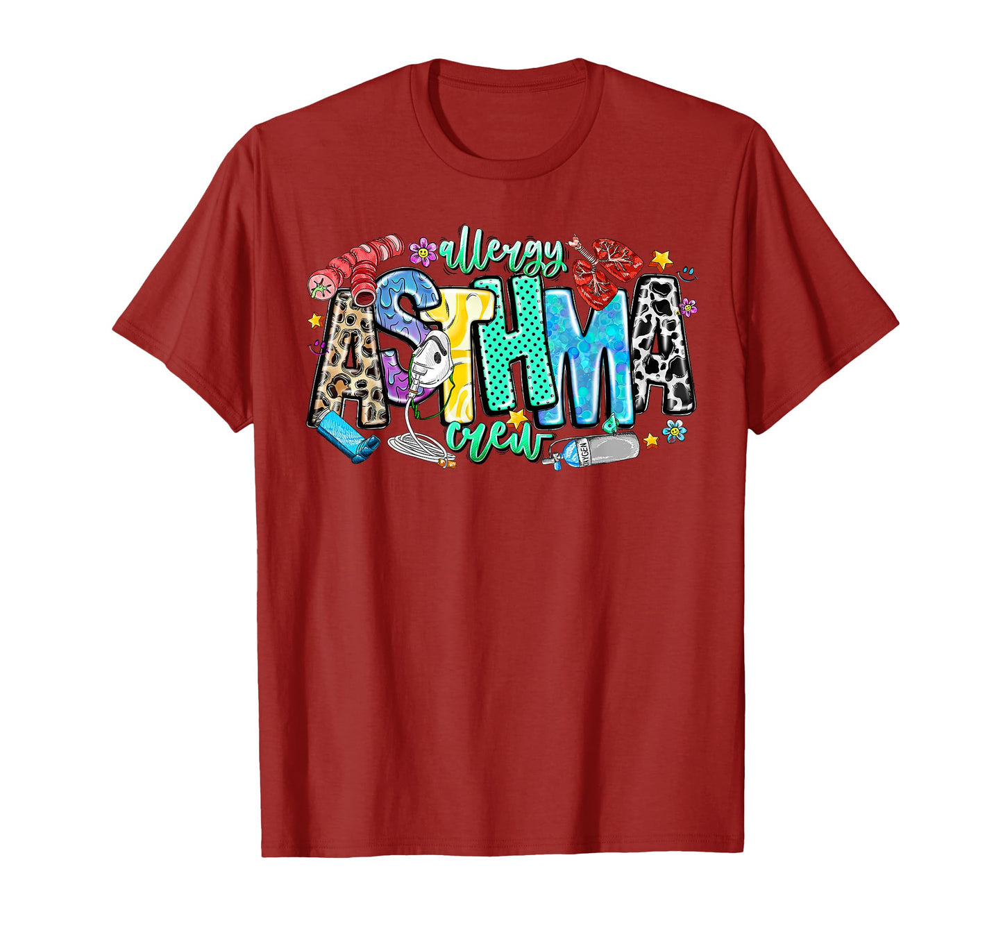 Groovy Allergy Asthma Allergy Nurse Nursing Asthma Awareness T-Shirt
