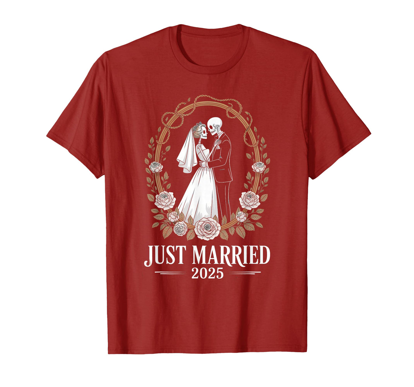 Halloween Couples 2025 Just Married Halloween Wedding T-Shirt