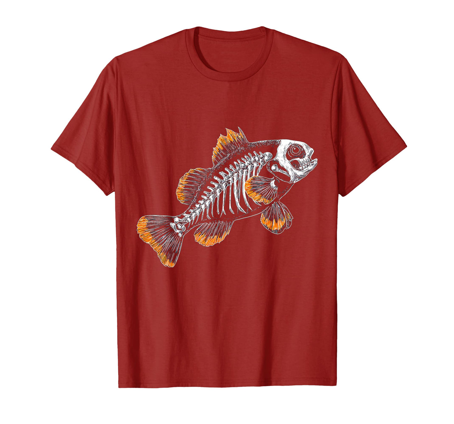 Halloween Clown-Fish Skeleton Drawing Animal Halloween T-Shirt