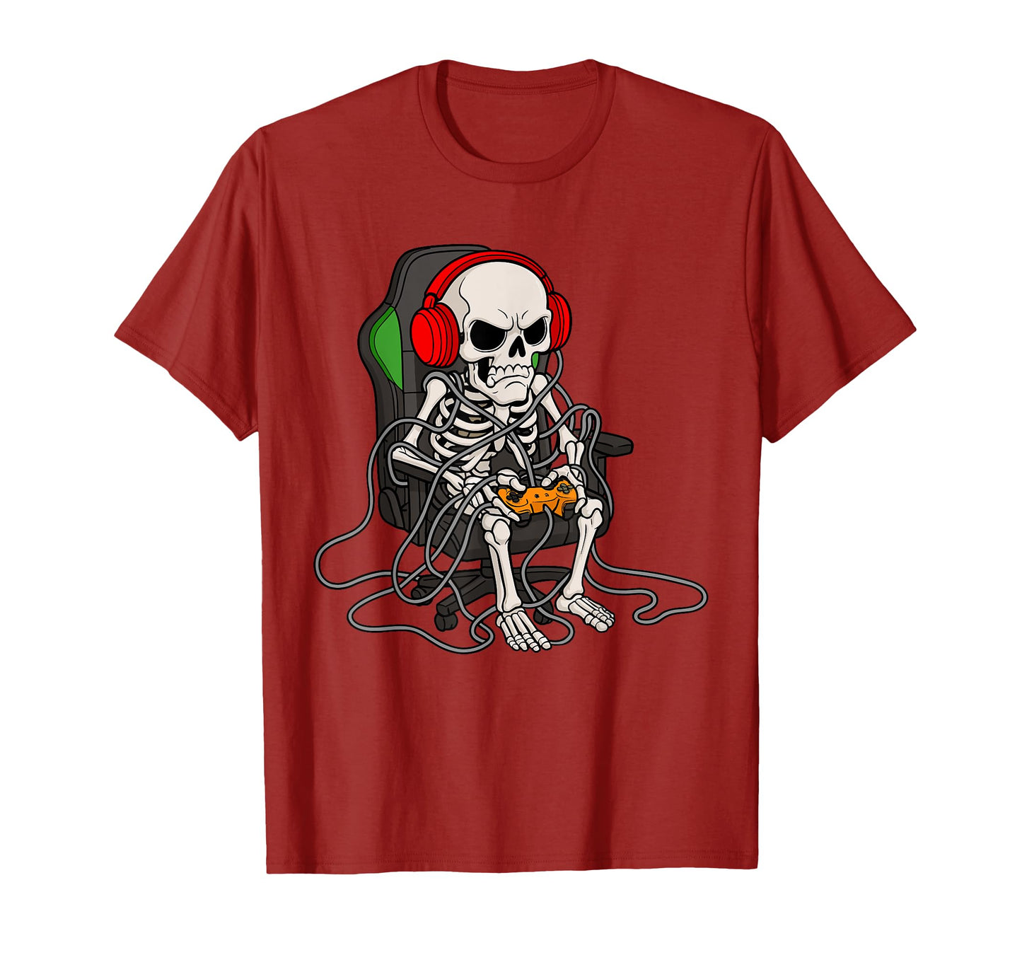 Halloween Skeleton Gamer Video Gaming Funny Skeleton Gaming T-Shirt