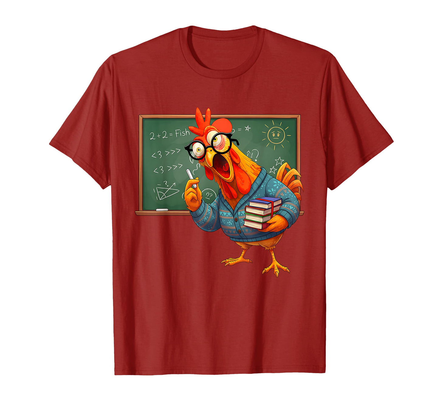 Funny Teacher F-Caw-F Chicken Math Classroom Professor Humor T-Shirt