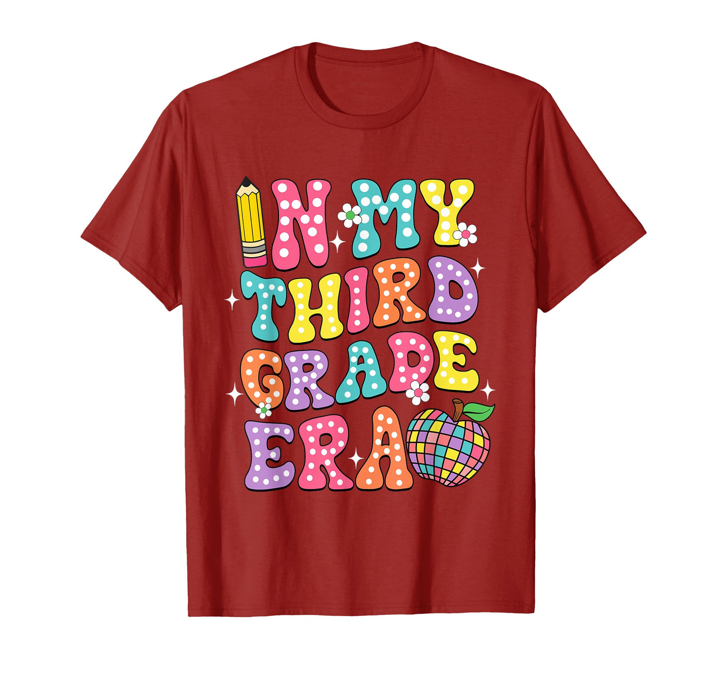 Retro Groovy In My Third Grade Era First Day Back To School T-Shirt