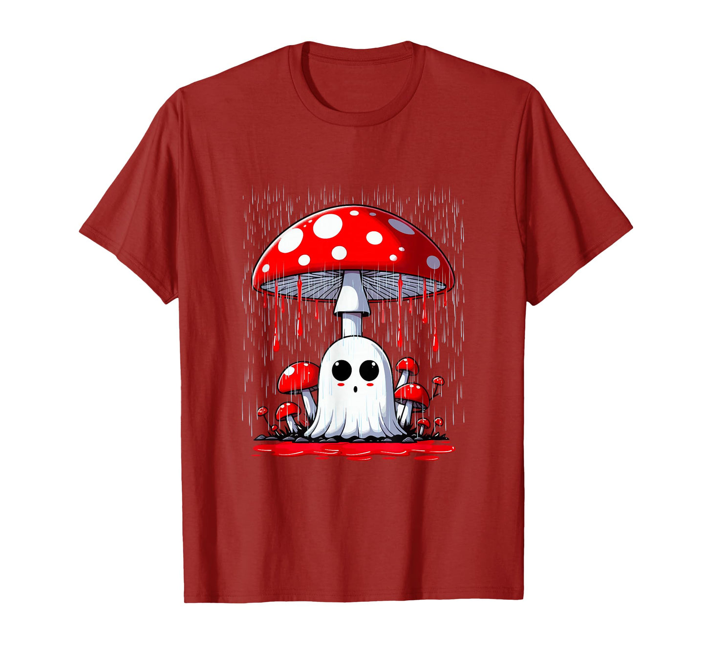 Boo Under Mushroom Halloween Rainning Costume Parties Lover T-Shirt