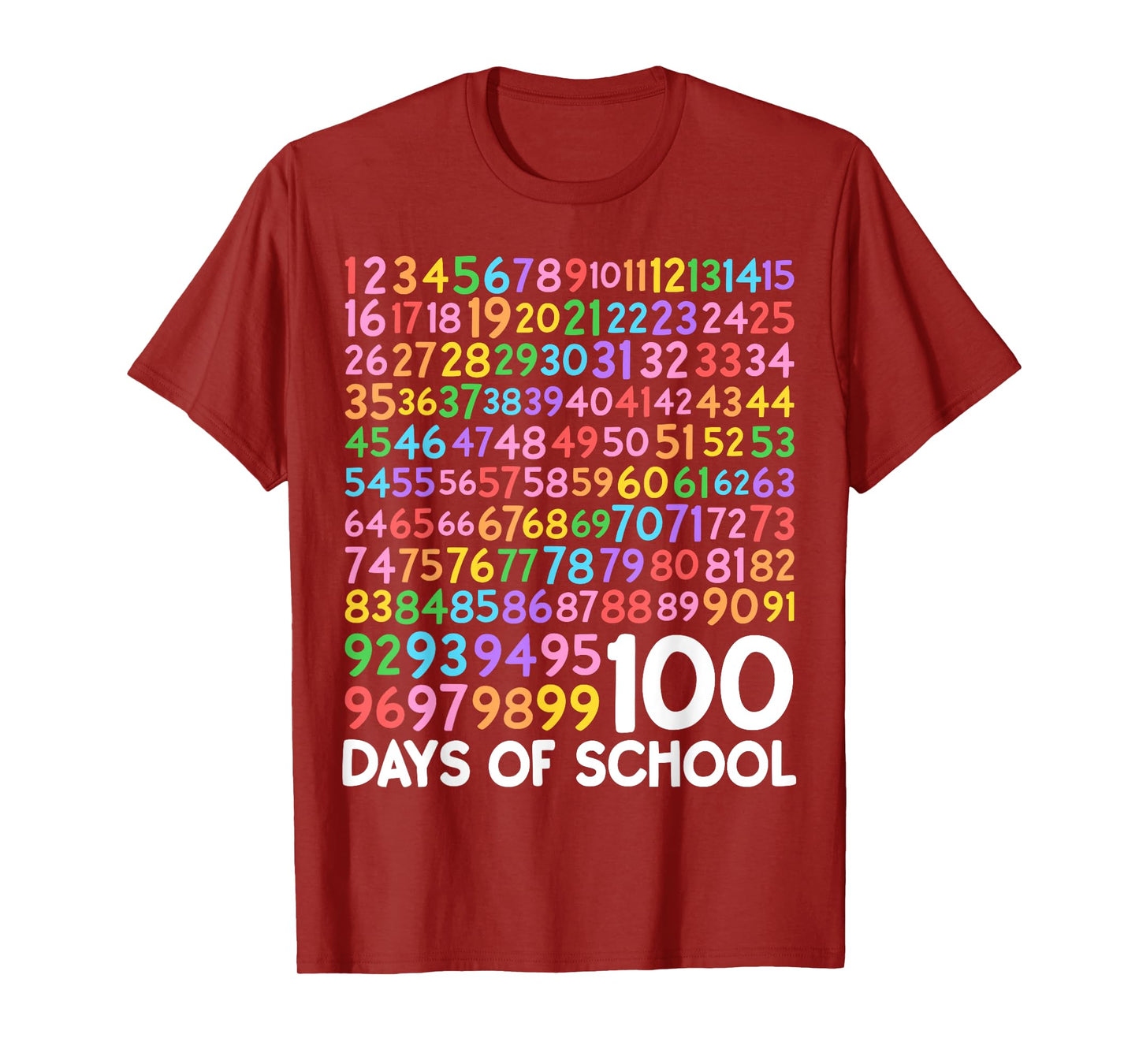 100th Day of School Teacher 100 Days of School Math Numbers T-Shirt