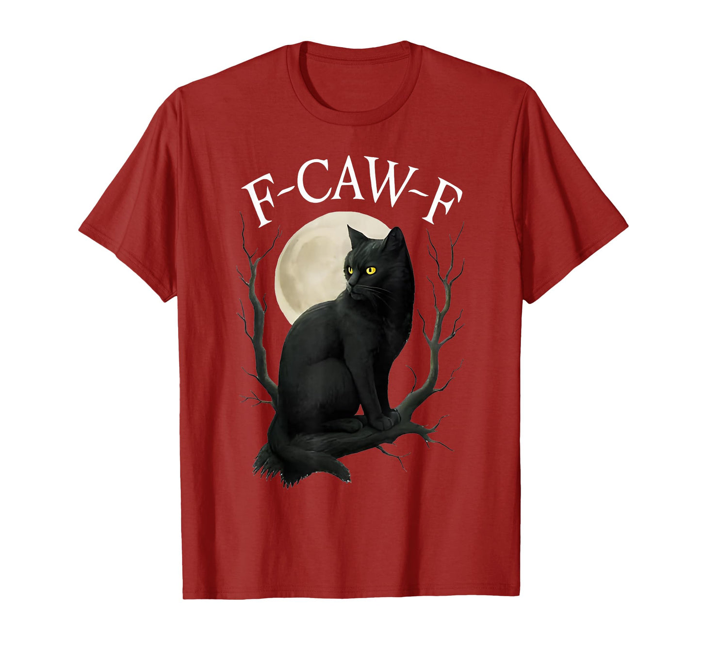 Funny Black Cat Halloween F-Caw-F Raven Crow Meme T-Shirt