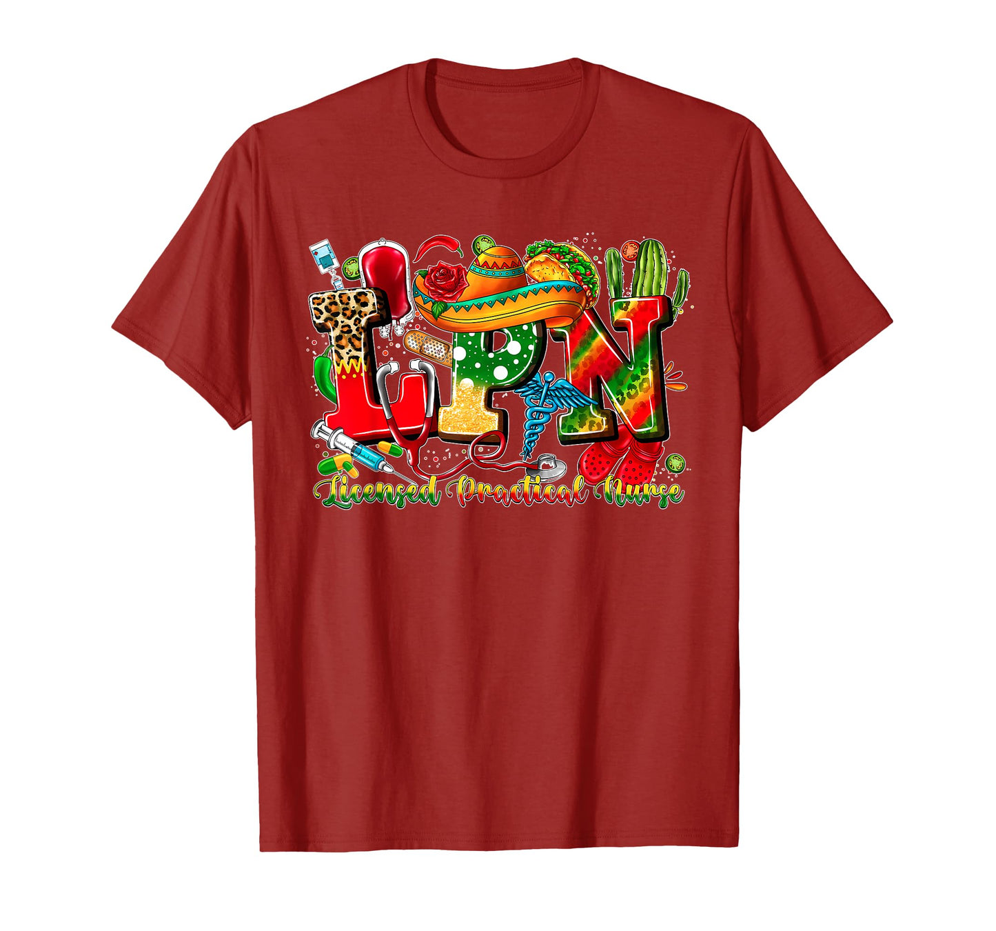 LPN Licensed Practical Nurse Cinco de Mayo Mexican Nursing T-Shirt