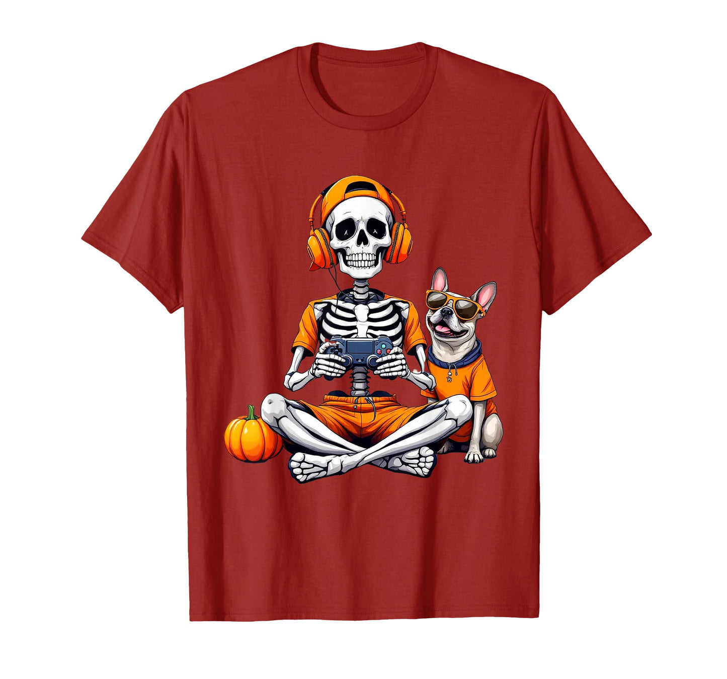 Halloween Skeleton Gamer Video Gaming Boys Men Kids Tees T-Shirt