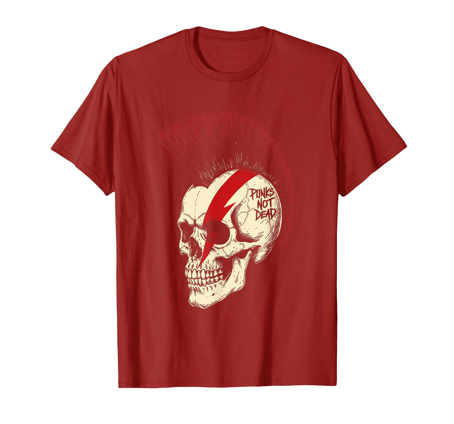 Skull Punk Mohawk Metal Rock Music Skeleton Concert T-Shirt