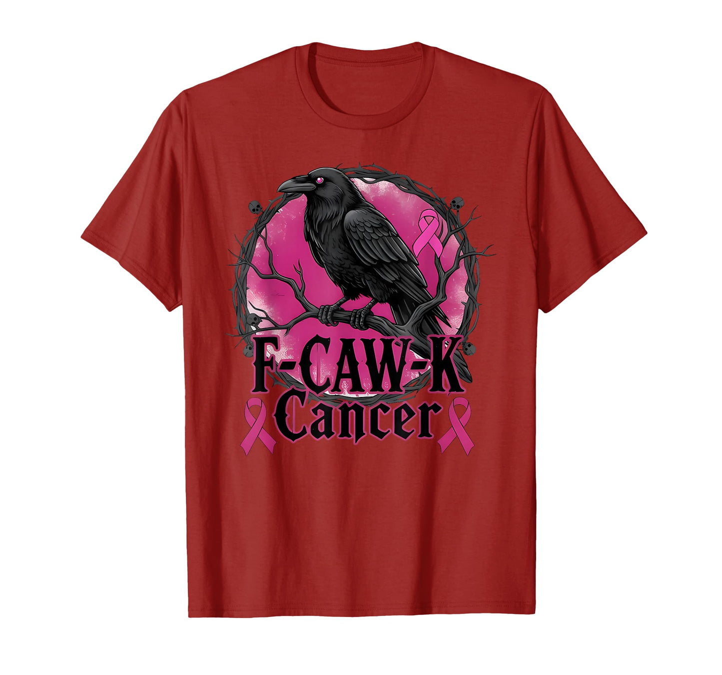 F-Caw-F in October We Wear Pink Pumpkin Breast Cancer T-Shirt