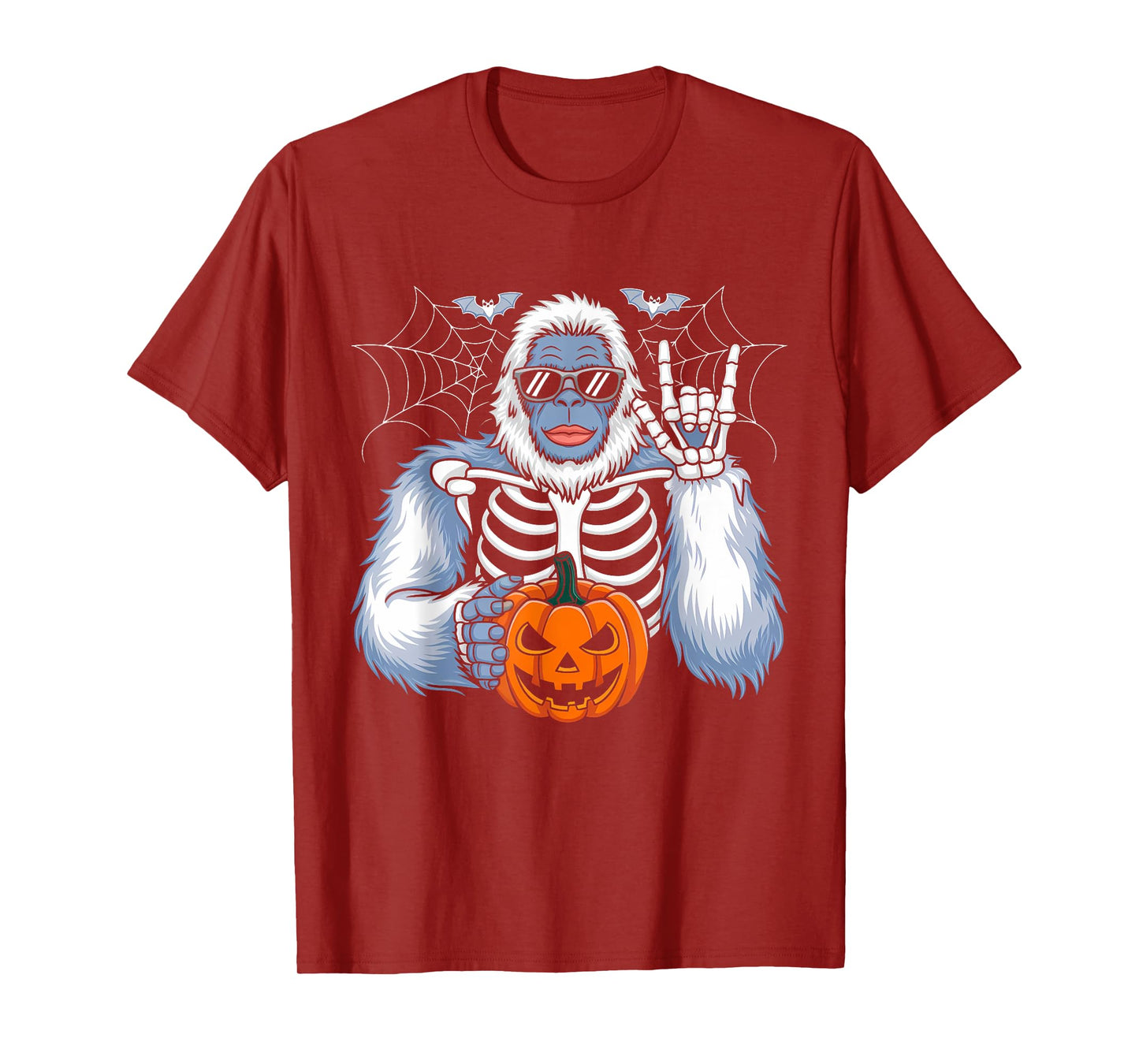 Spooky Bigfoot Jack O Lantern Skeleton Funny Halloween Boys T-Shirt