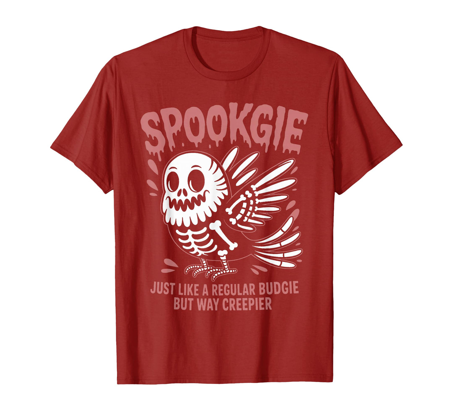 Spooky Budgie Skeleton Budgerigar Halloween T-Shirt