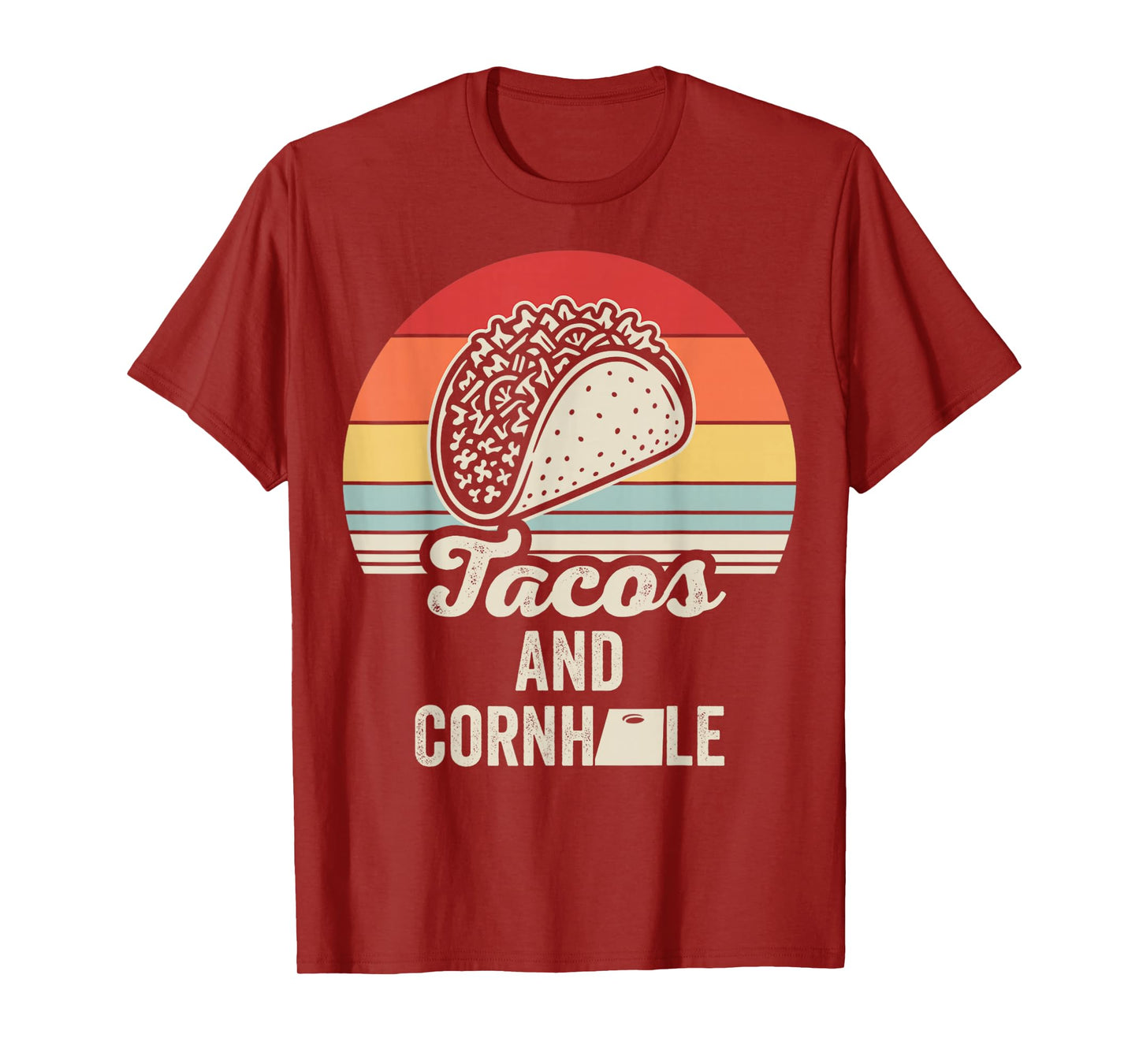 Tacos and Cornhole Retro Style Fun T-Shirt