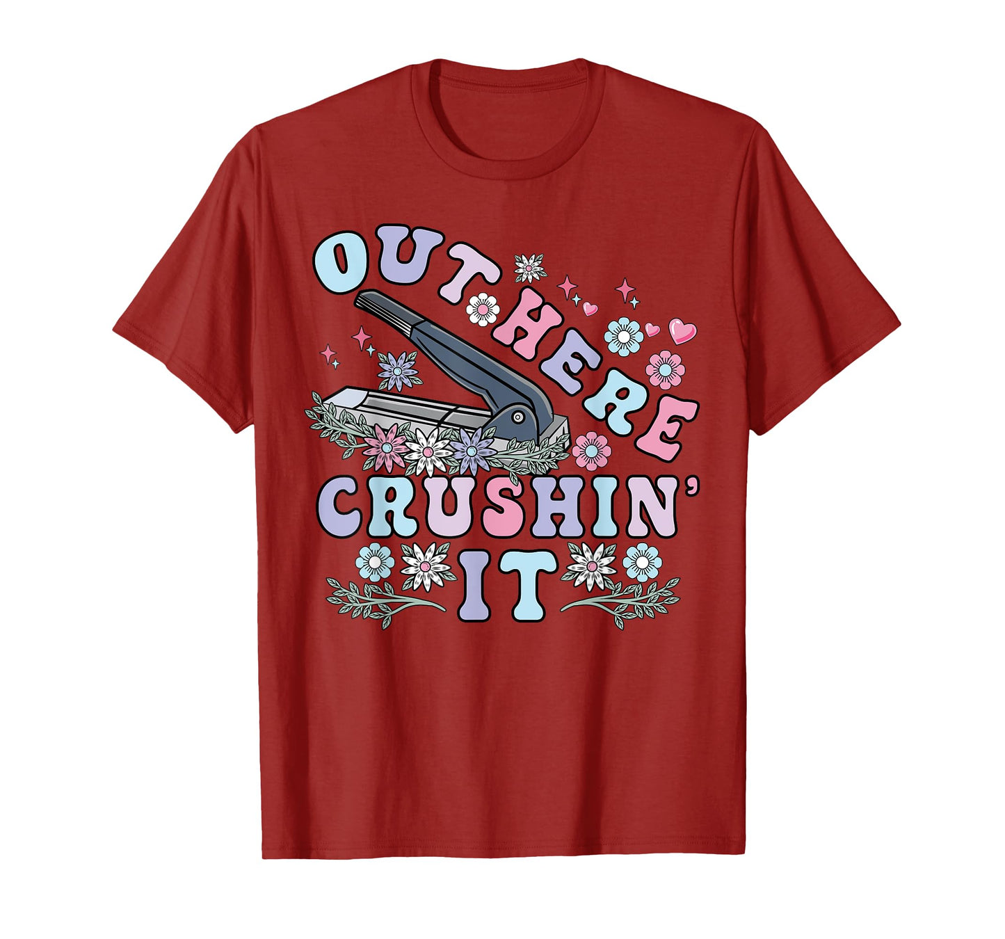 Medication Aide Out Here Crushin Funny Nurse Groovy Flowers T-Shirt