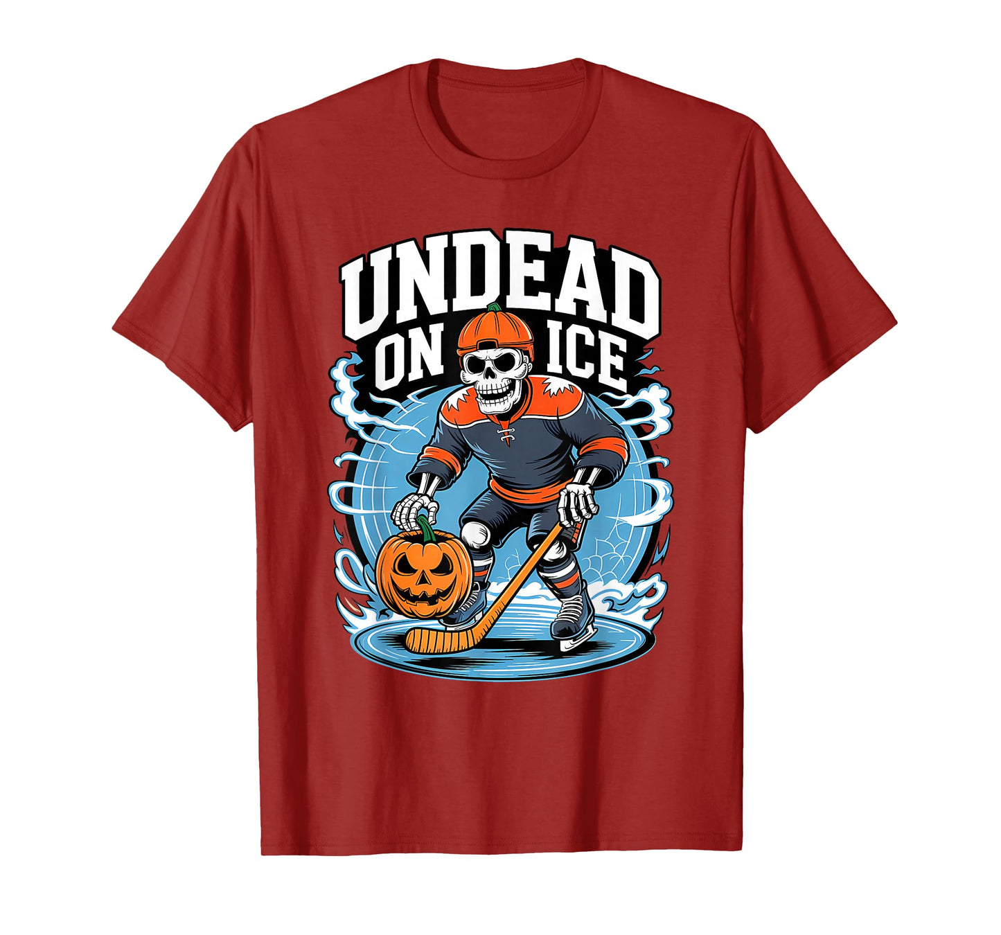 Undead on Ice Funny Hockey Skeletons Halloween T-Shirt